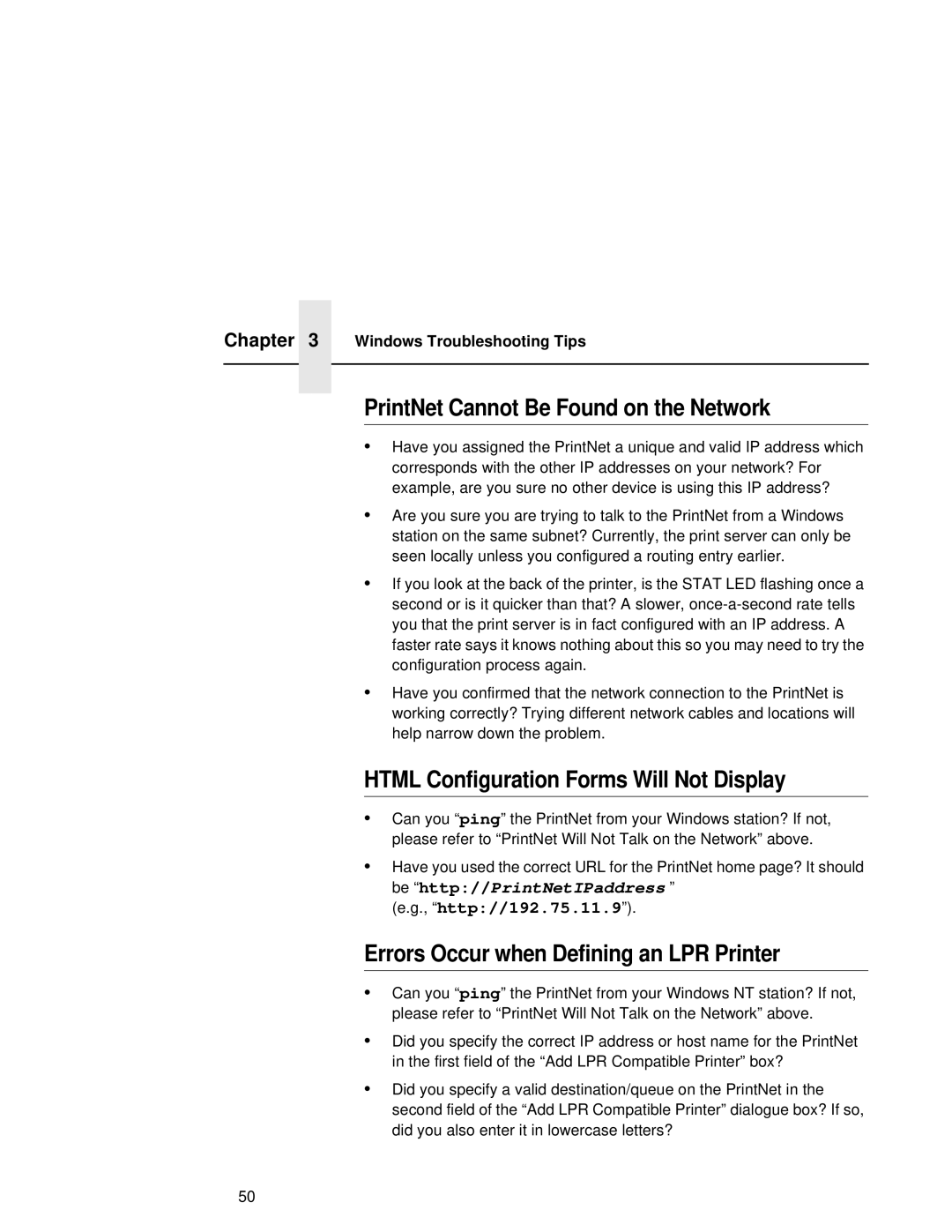 Fujitsu 9045 PrintNet Cannot Be Found on the Network, Html Configuration Forms Will Not Display, Http//192.75.11.9 