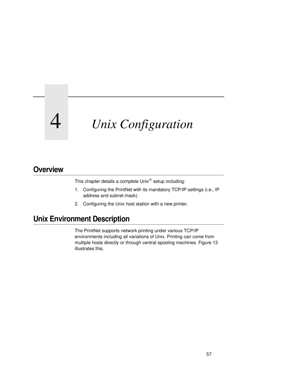 Fujitsu 9045 user manual Unix Configuration, Unix Environment Description 