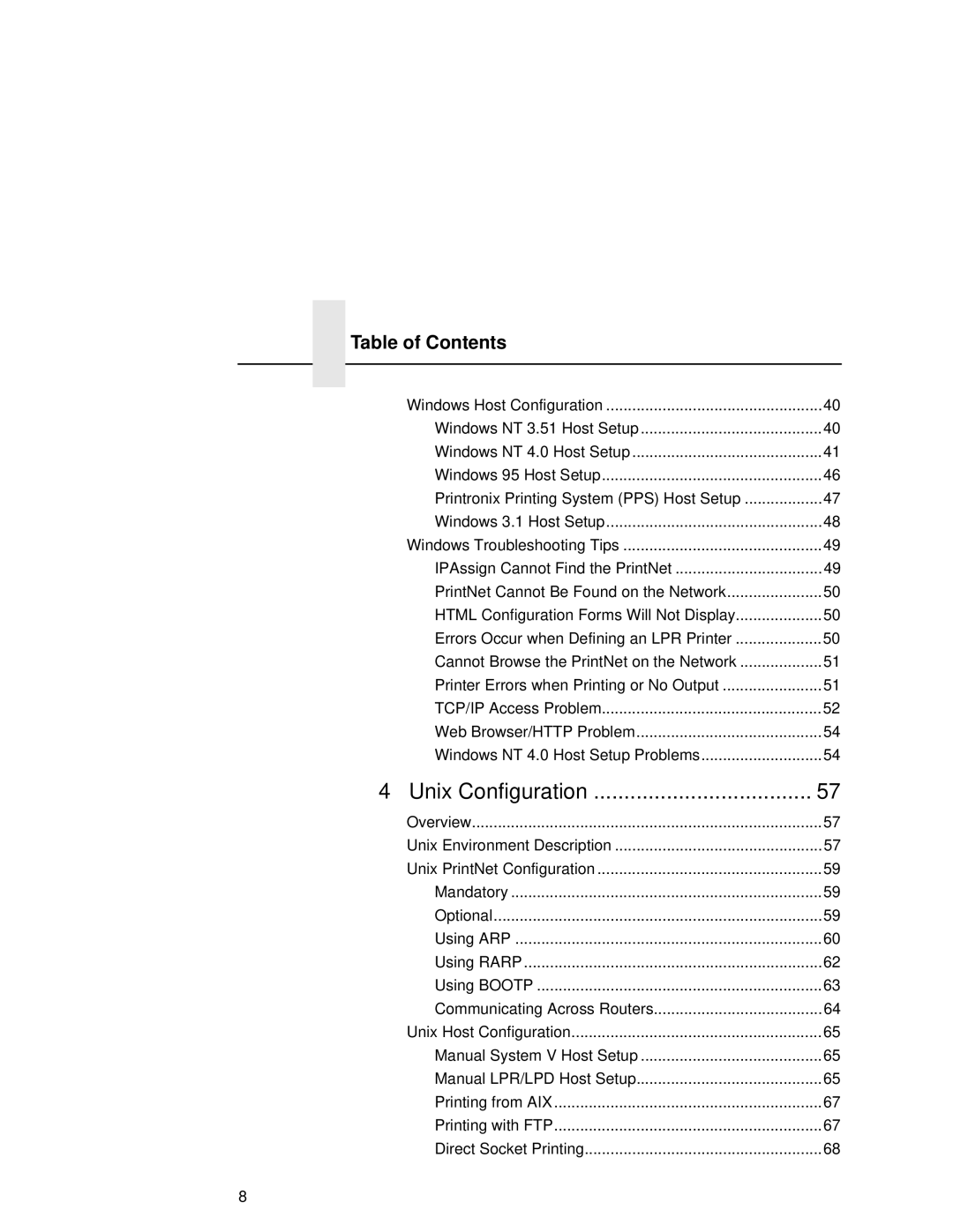 Fujitsu 9045 user manual Unix Configuration 