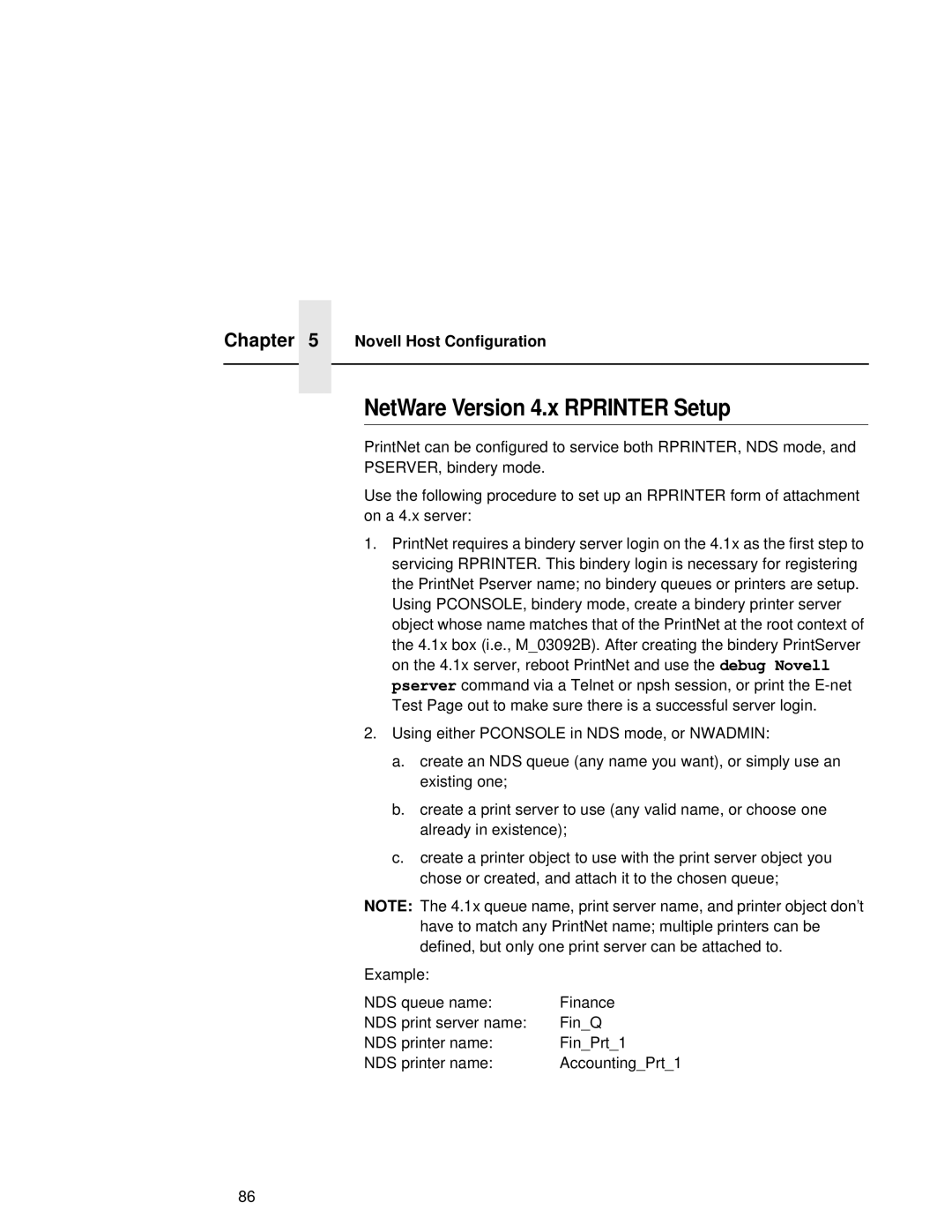 Fujitsu 9045 user manual NetWare Version 4.x Rprinter Setup 