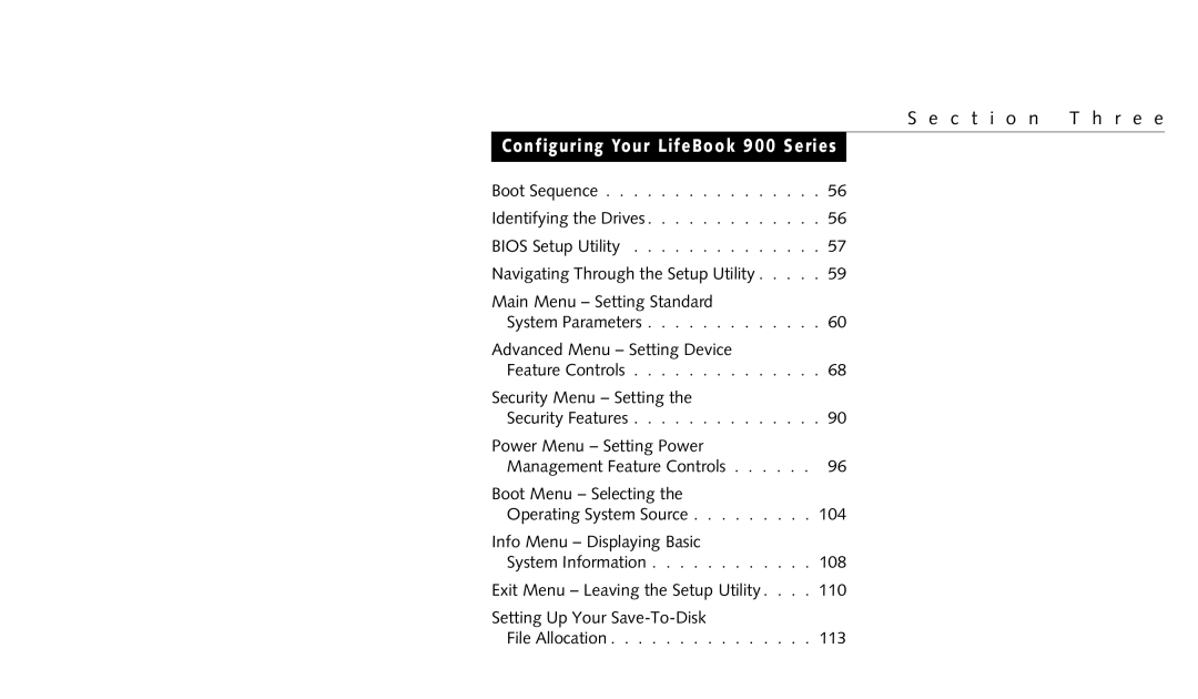 Fujitsu 990TX2 manual Configuring Your LifeBook 900 Series 