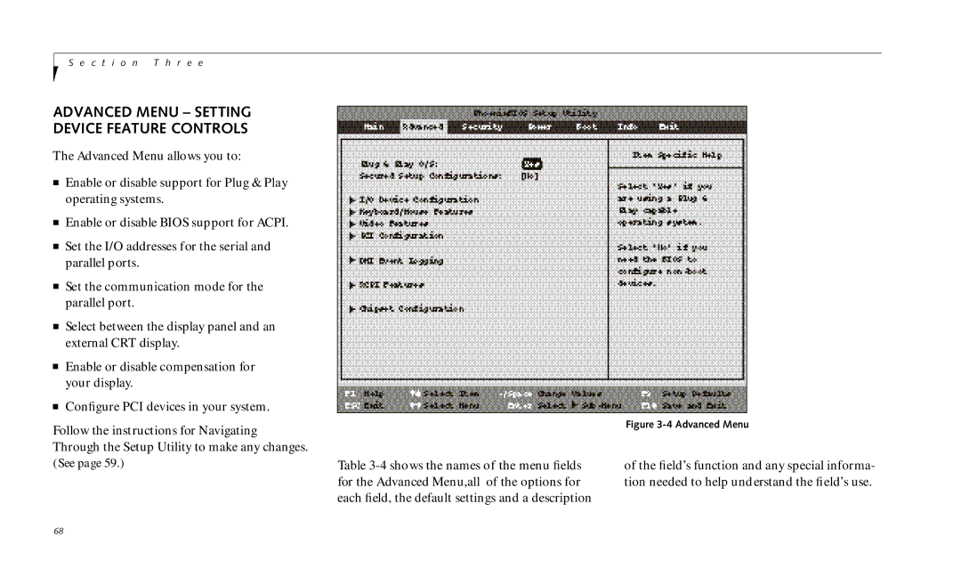 Fujitsu 990TX2 manual Advanced Menu Setting Device Feature Controls 