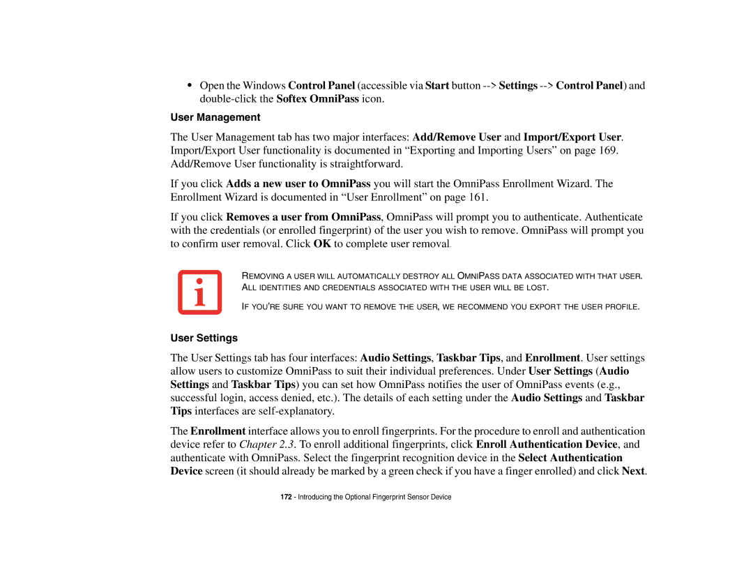 Fujitsu A3210 manual User Management, User Settings 