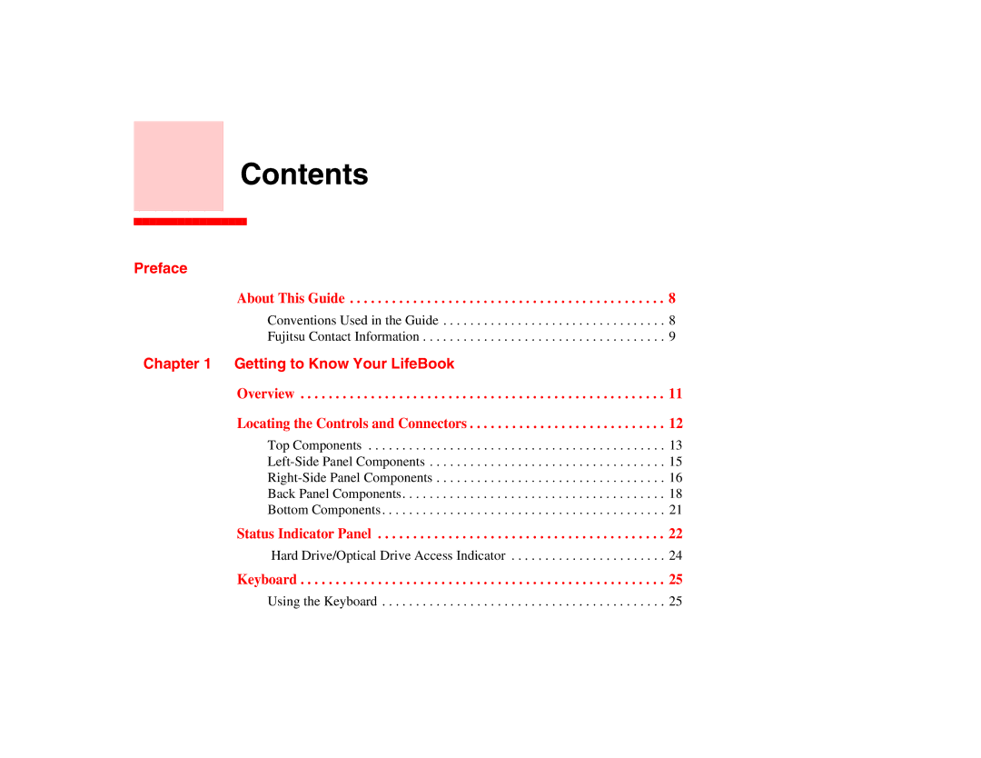 Fujitsu A3210 manual Contents 