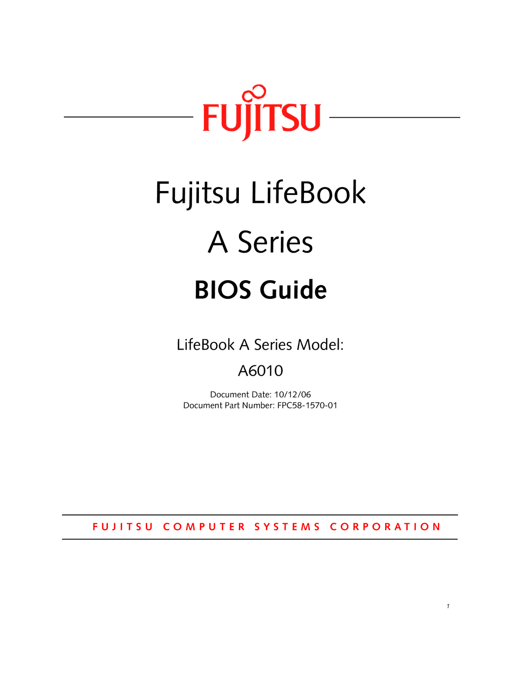 Fujitsu A6010 manual Fujitsu LifeBook Series 