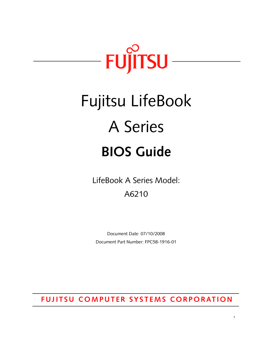 Fujitsu A6210 manual Fujitsu LifeBook Series 