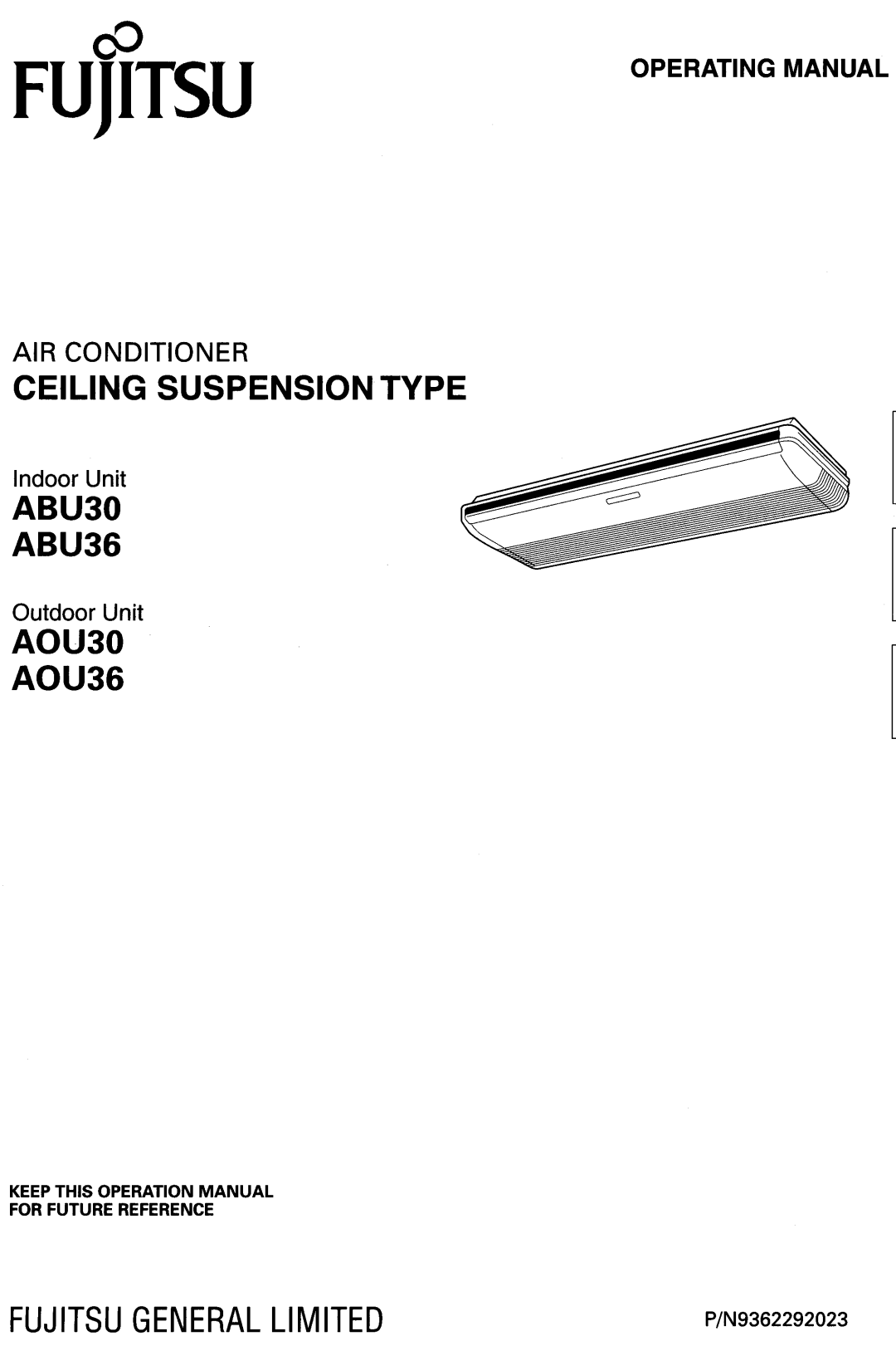 Fujitsu Air Conditioner Ceiling Suspension Type, ABU30 manual 
