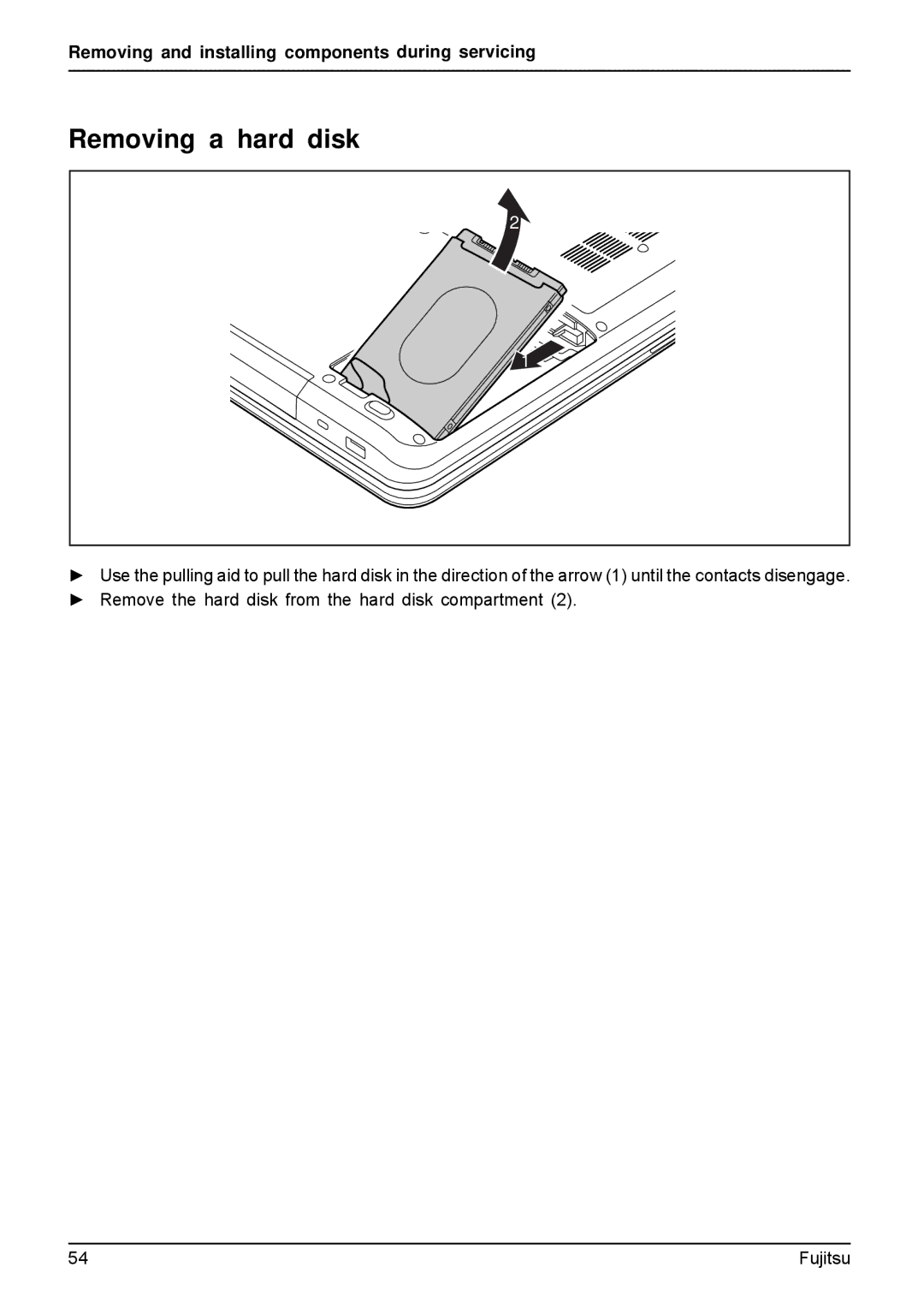 Fujitsu AH512, A512 manual Removing a hard disk 