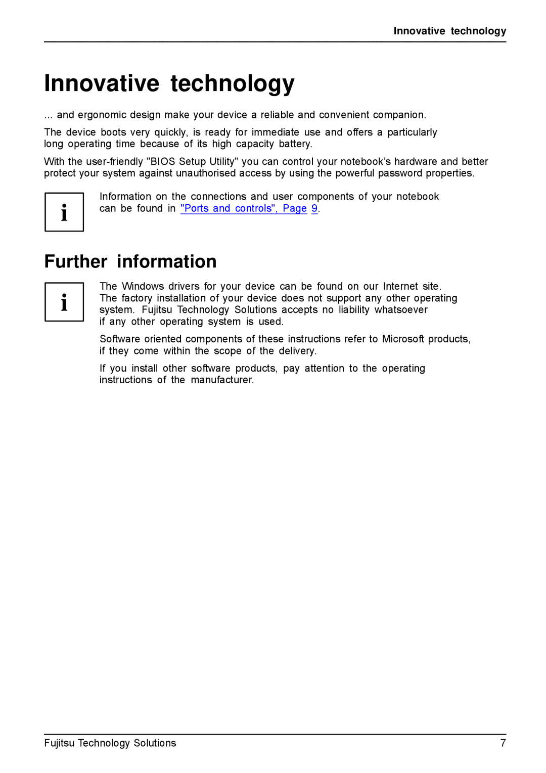 Fujitsu A531, AH531 manual Innovative technology, Further information 