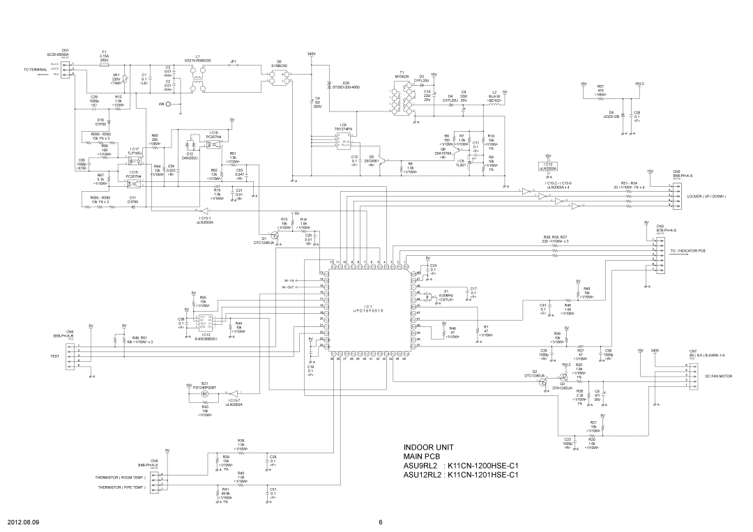 Fujitsu AOU9RL2 specifications ASU9RL2, K11CN-1200HSE-C1, ASU12RL2 K11CN-1201HSE-C1 