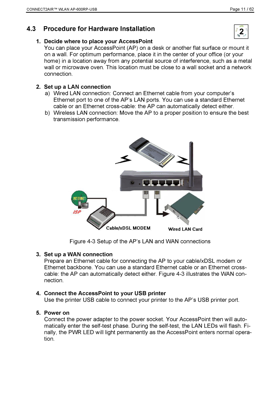 Fujitsu AP-600RP-USB manual Procedure for Hardware Installation 