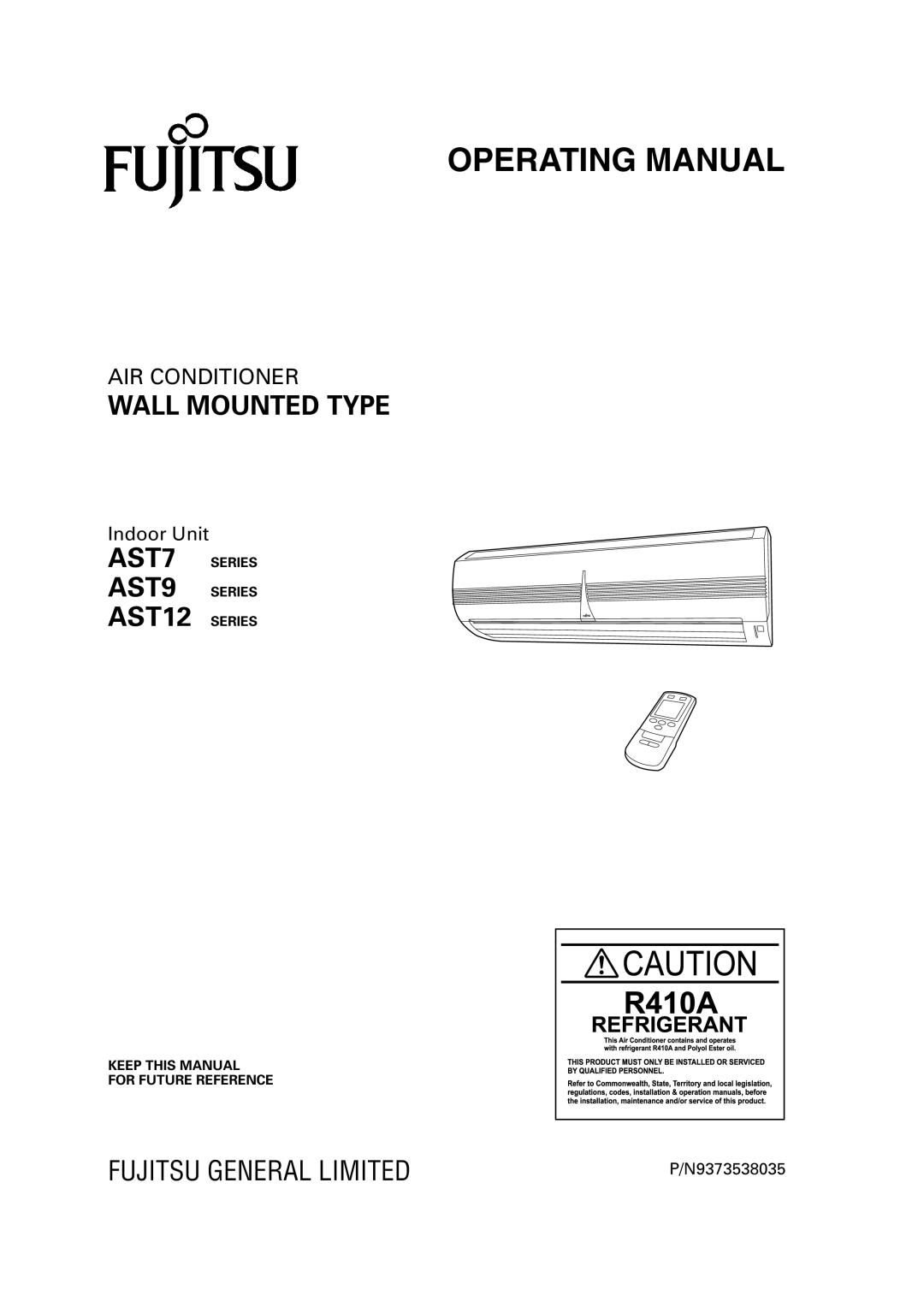 Fujitsu AST7, AST9, AST12 manual Operating Manual 