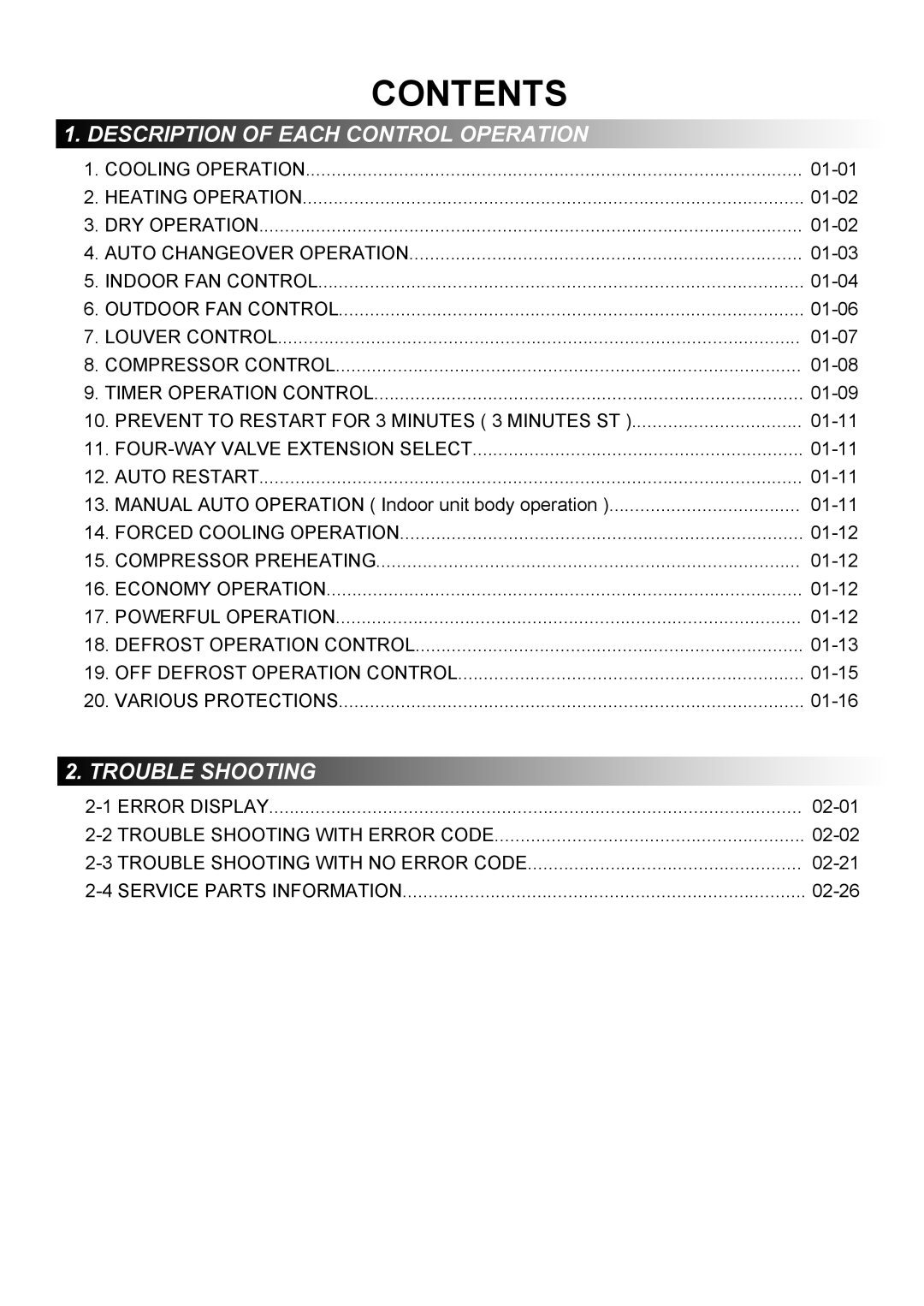 Fujitsu AOU09RL2, ASU12RL2, AOU12RL2 manual Contents 