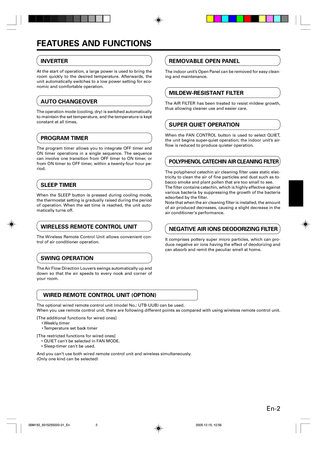 Fujitsu AOU18CL, ASU18CL operation manual Features and Functions, Inverter 