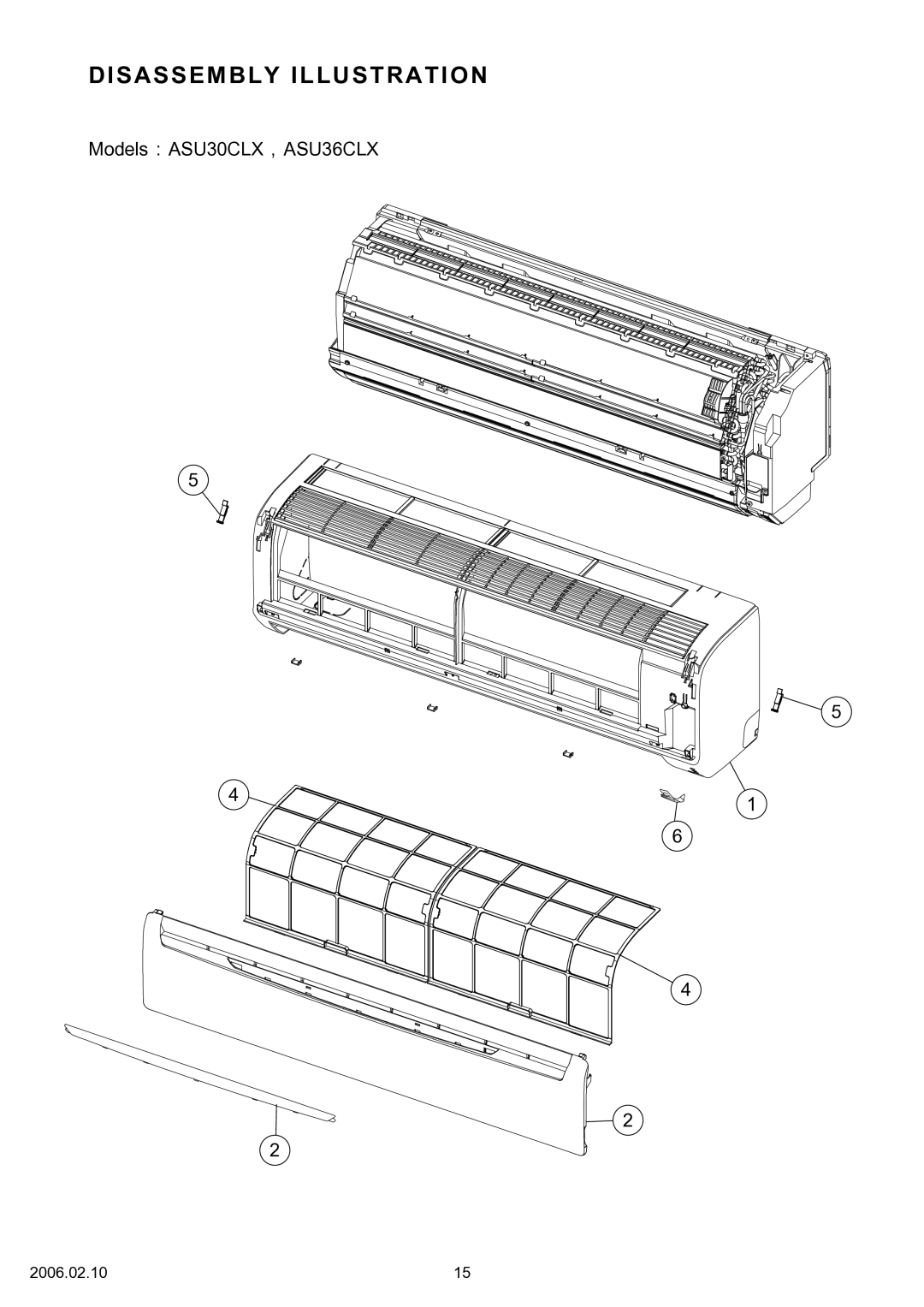 Fujitsu ASU36CLX, ASU30CLX, AOU36CLX, AOU30CLX specifications Disassembly Illustration 