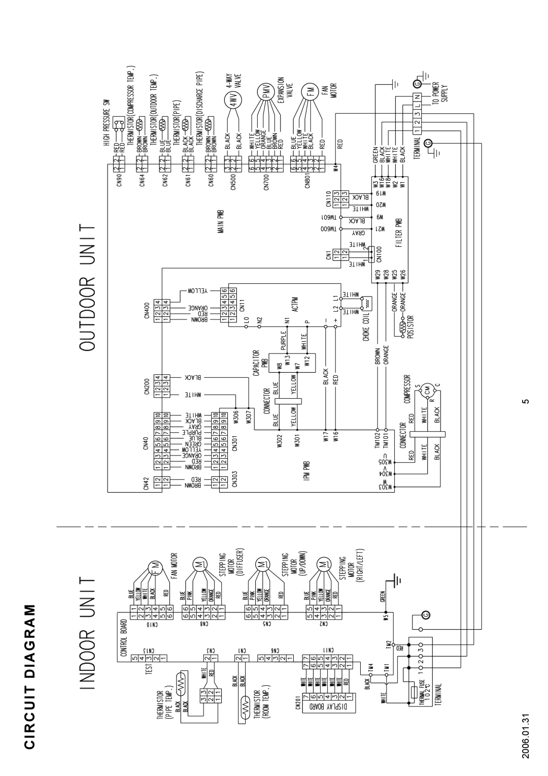 Fujitsu AOU36CLX, ASU36CLX, ASU30CLX, AOU30CLX specifications Circuit Diagram 