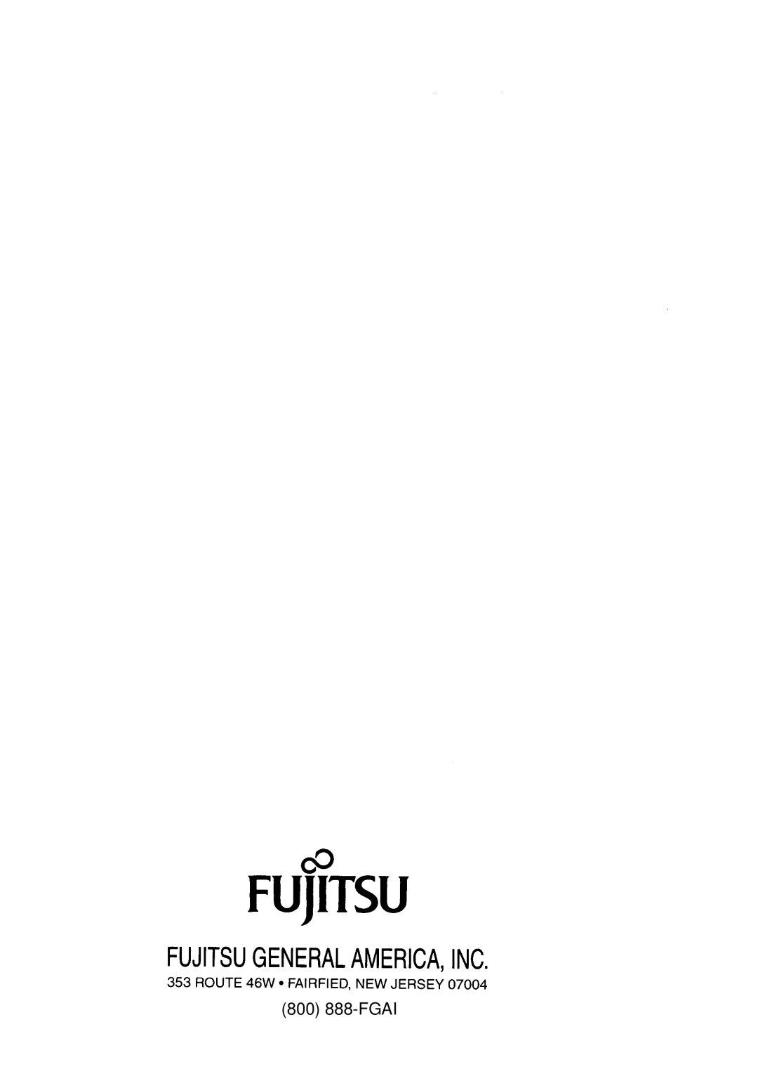 Fujitsu ASU12C1, ASU9C1, AOU9C1, AOU12C1, Cooling Model room air conditioner WALL MOUNTED TYPE manual 800 888-FGAI 