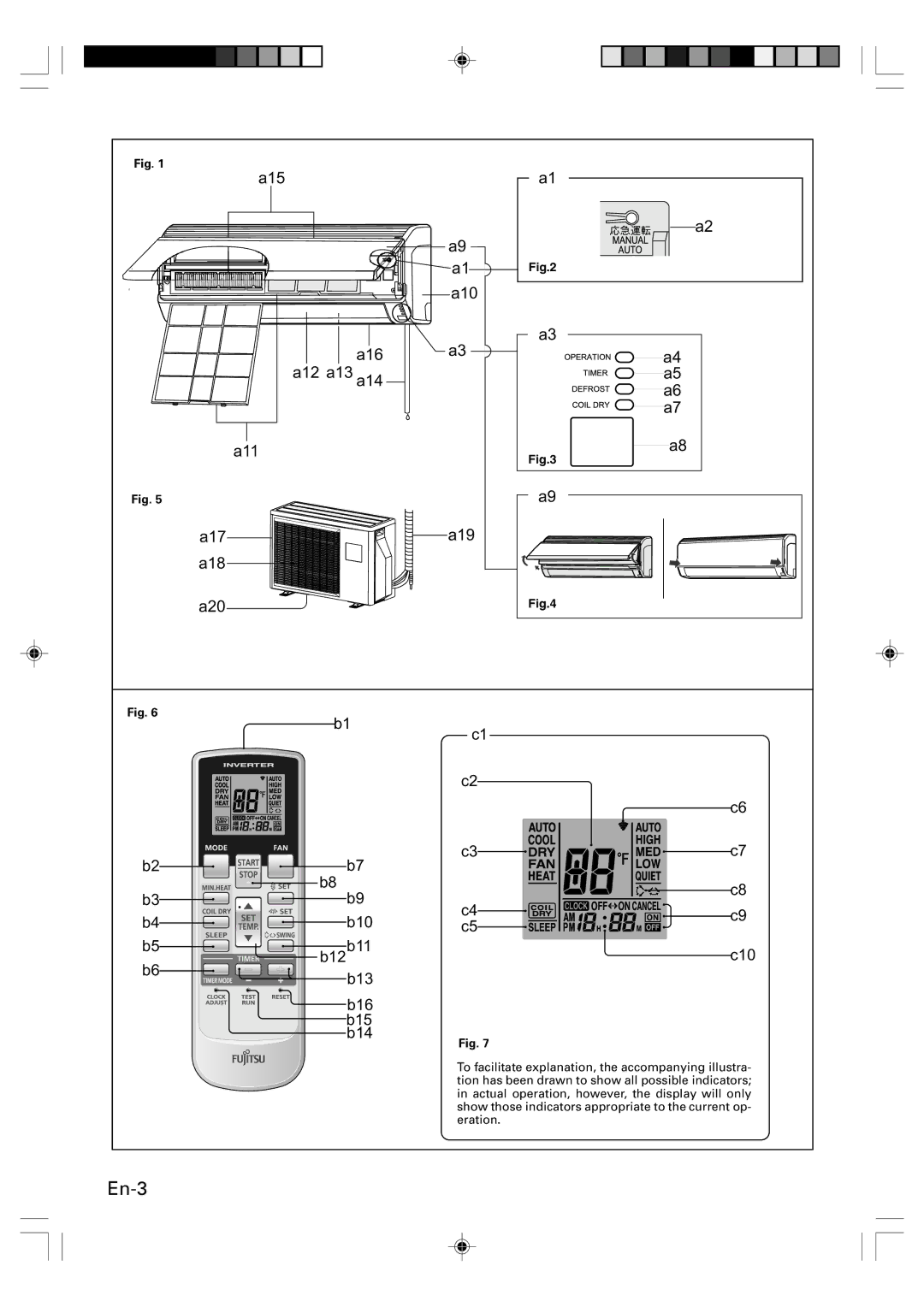 Fujitsu Heat & Cool Model (Reverse Cycle), ASU9RLS, ASU12RLS, AOU9RLS, AOU12RLS manual En-3 