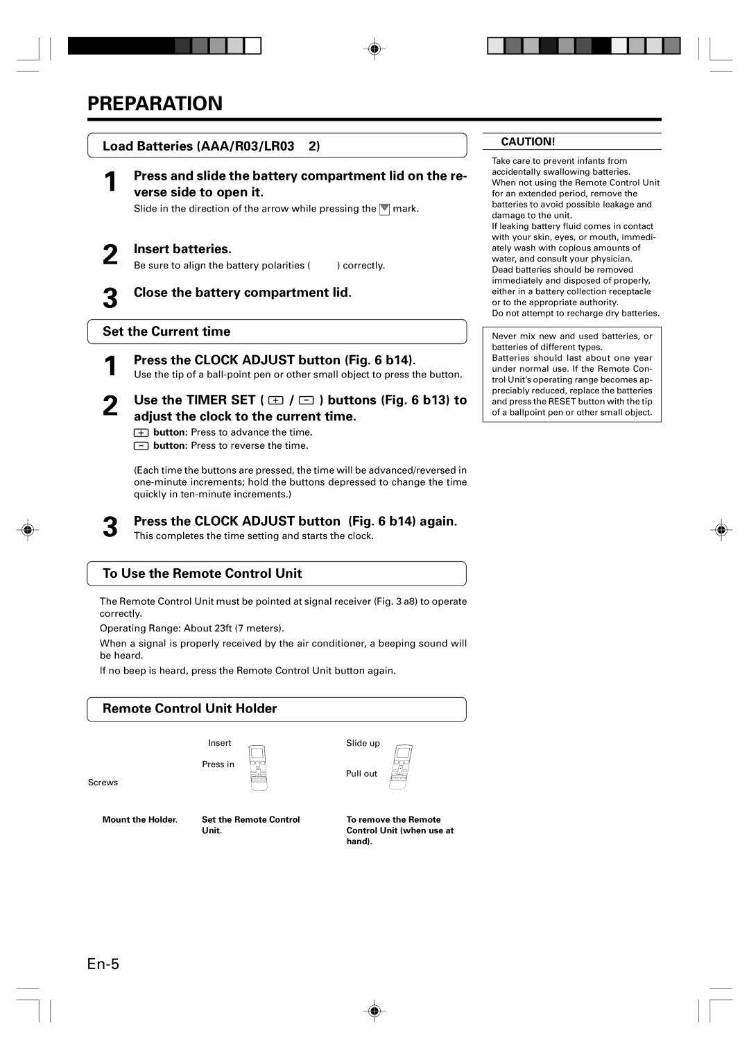 Fujitsu ASU12RLS, ASU9RLS, AOU9RLS, AOU12RLS, Heat & Cool Model (Reverse Cycle) manual Preparation 