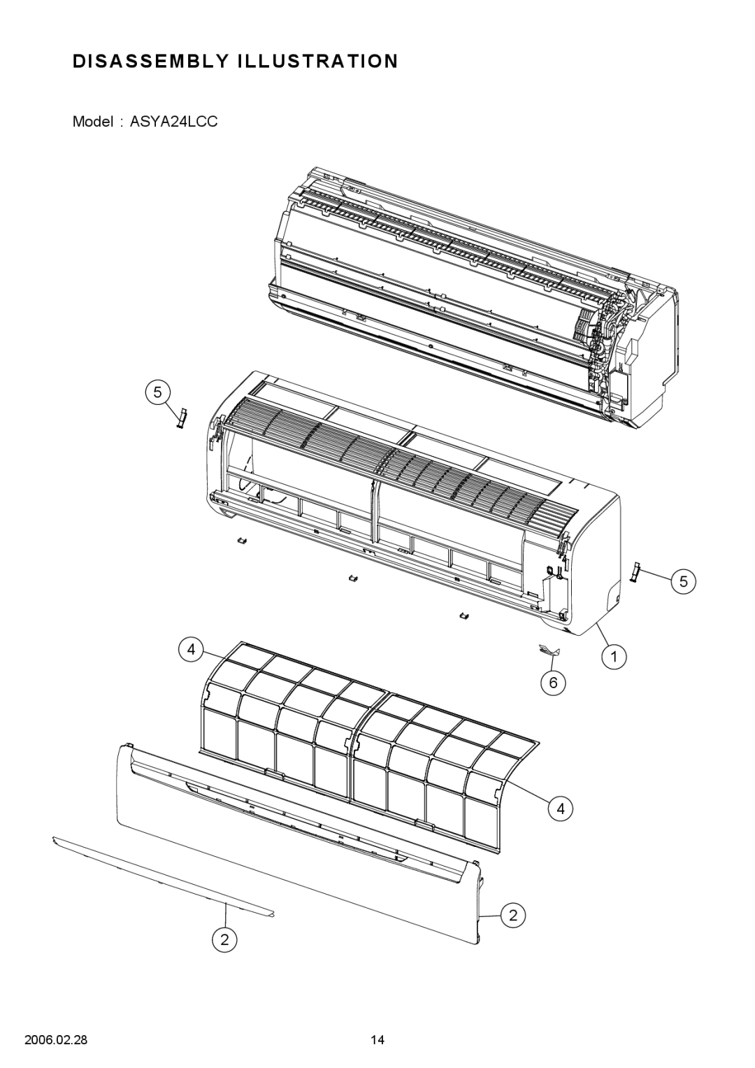 Fujitsu AOYR24LCC, ASYA24LCC specifications Disassembly Illustration 