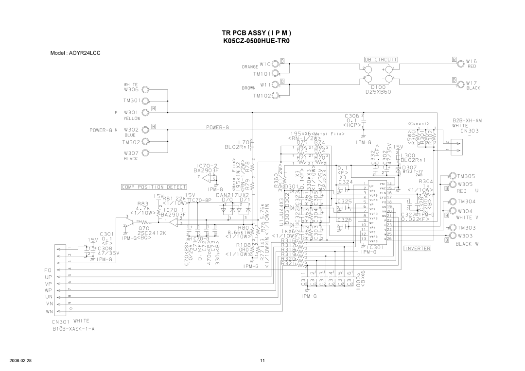Fujitsu ASYA24LCC specifications TR PCB ASSY I P M K05CZ-0500HUE-TR0, Model AOYR24LCC 