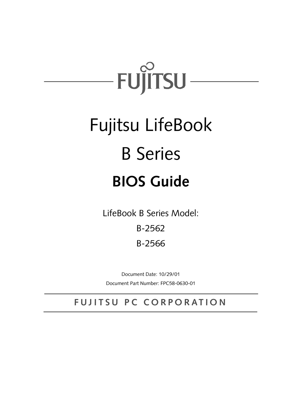 Fujitsu B-2566, B-2562 manual Fujitsu LifeBook Series 