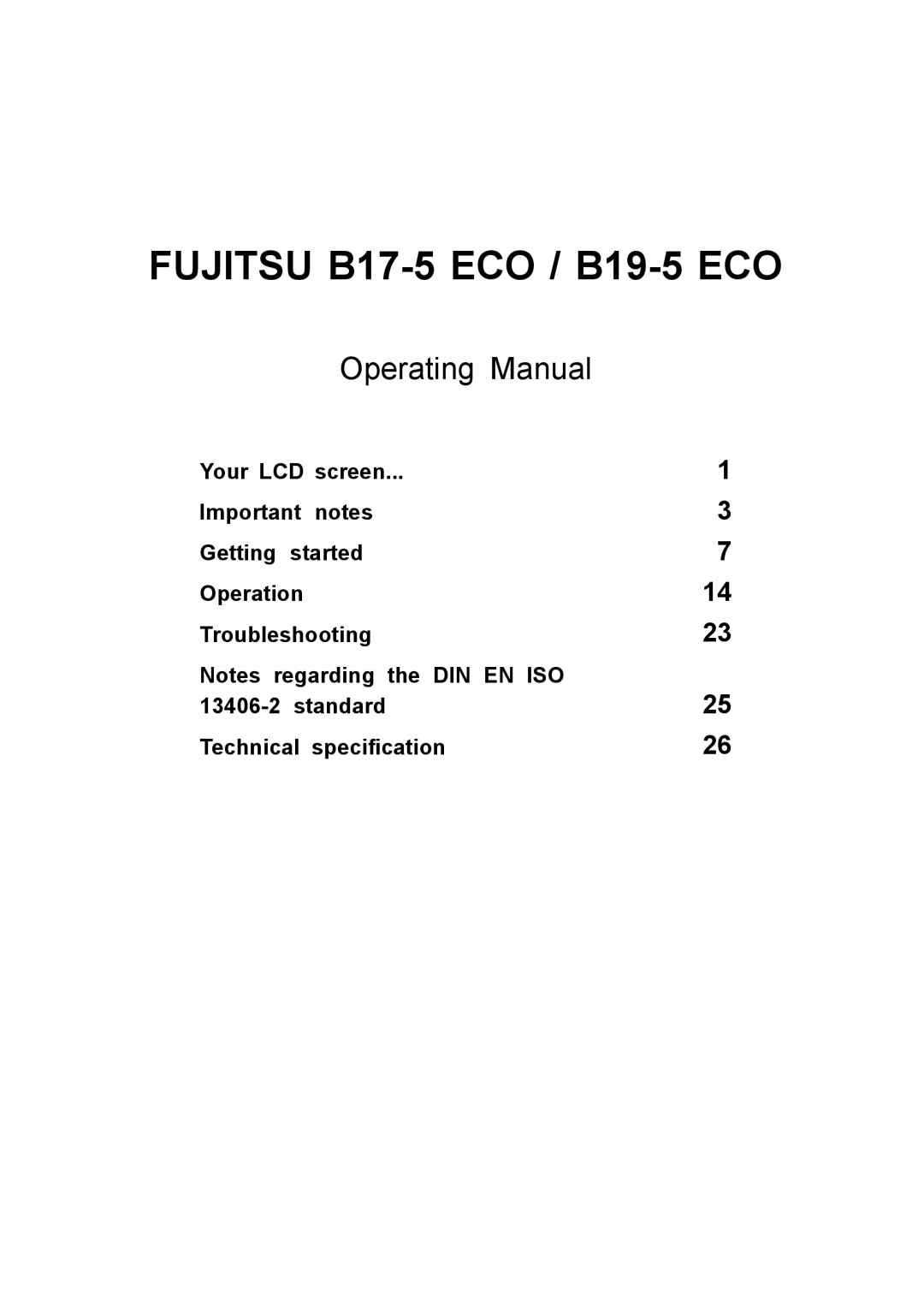 Fujitsu manual Fujitsu B17-5 ECO / B19-5 ECO 