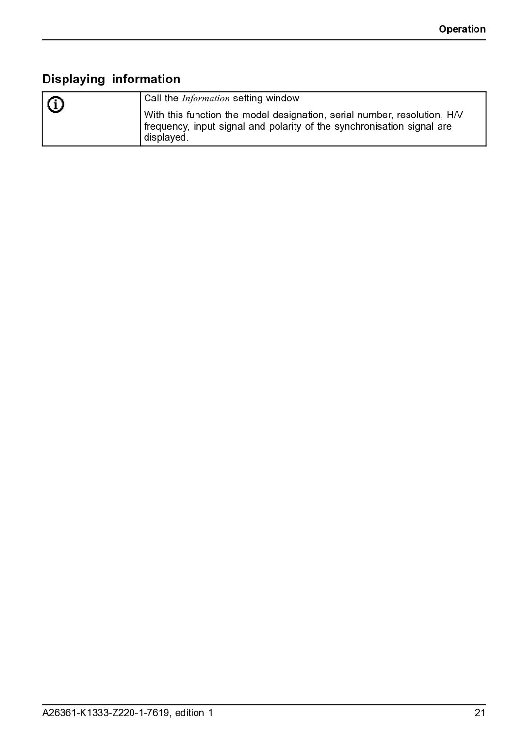 Fujitsu B19W-5 ECO manual Displaying information 