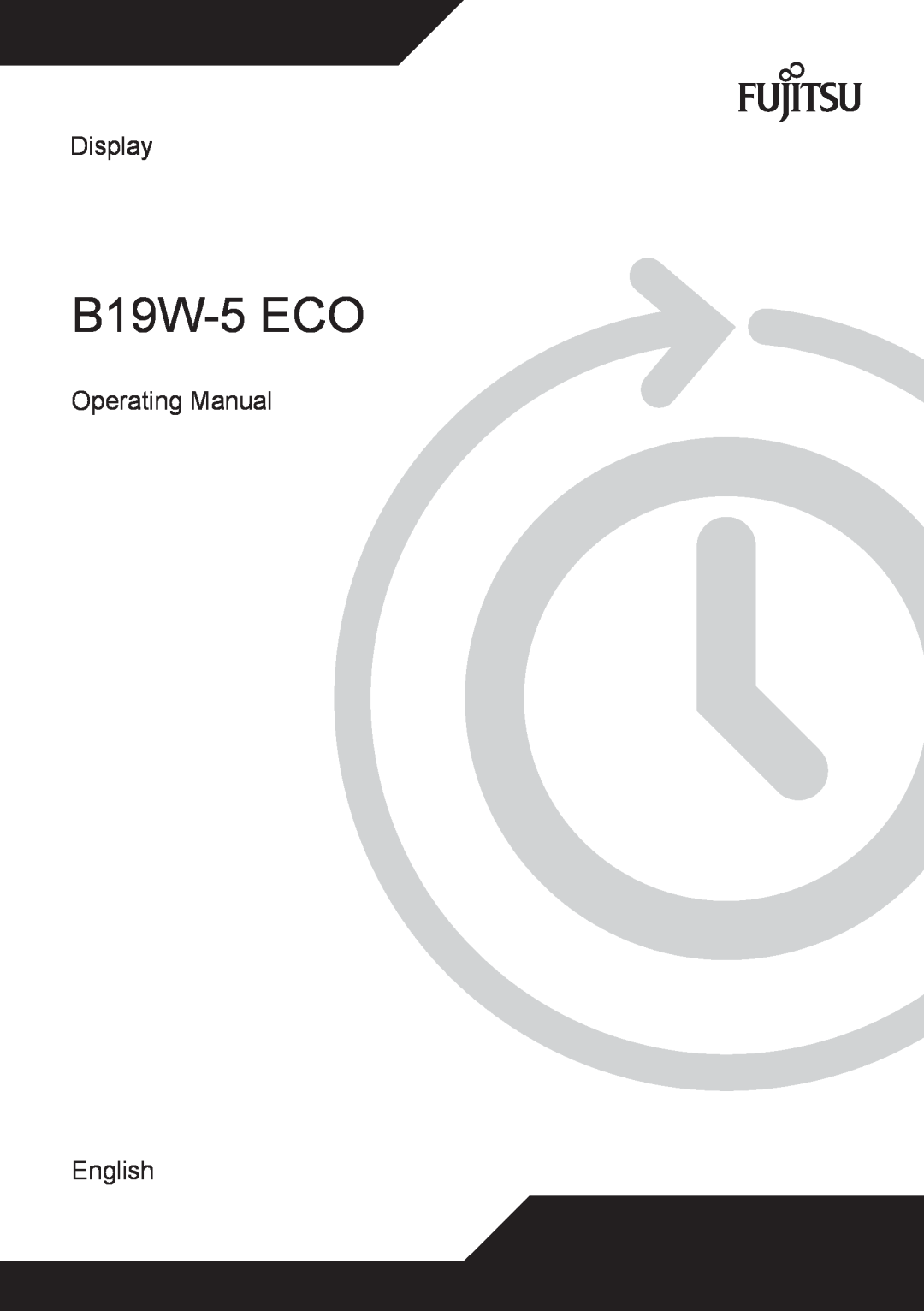Fujitsu B19W-5 ECO manual Display, Operating Manual, English 