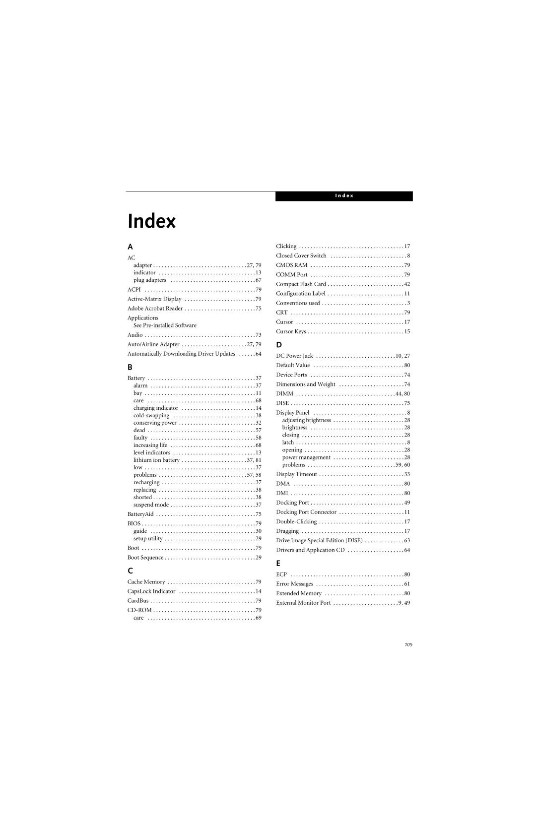 Fujitsu B3020D manual BatteryAid, Boot Boot Sequence Cache Memory CapsLock Indicator CardBus 