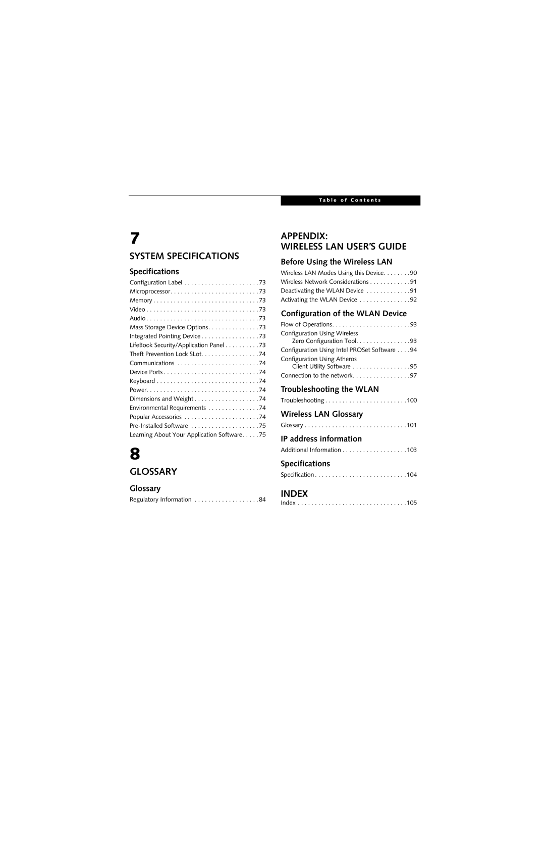 Fujitsu B3020D manual Glossary 