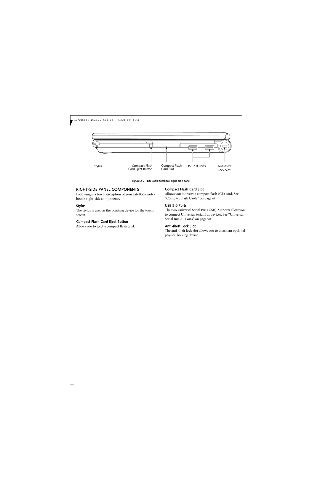 Fujitsu B6220 manual RIGHT-SIDE Panel Components 