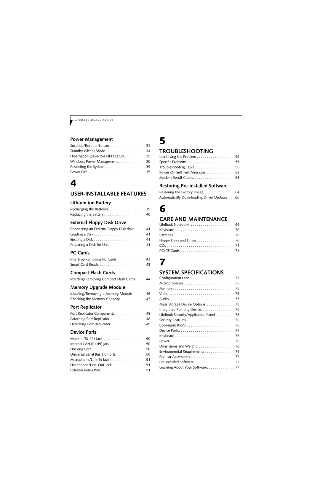 Fujitsu B6220 manual Care and Maintenance 