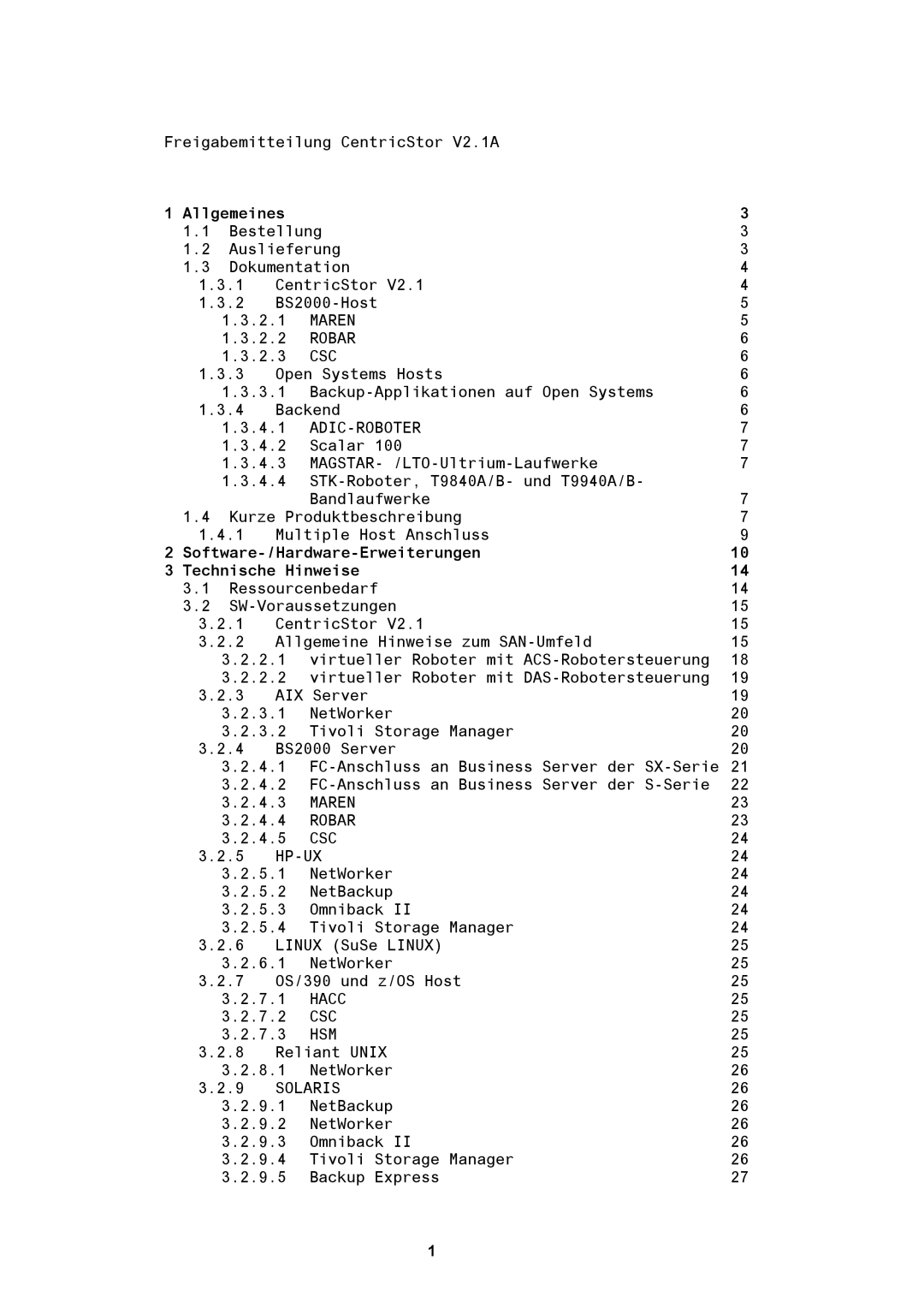 Fujitsu BS2000/OSD manual Allgemeines, Software-/Hardware-Erweiterungen Technische Hinweise 