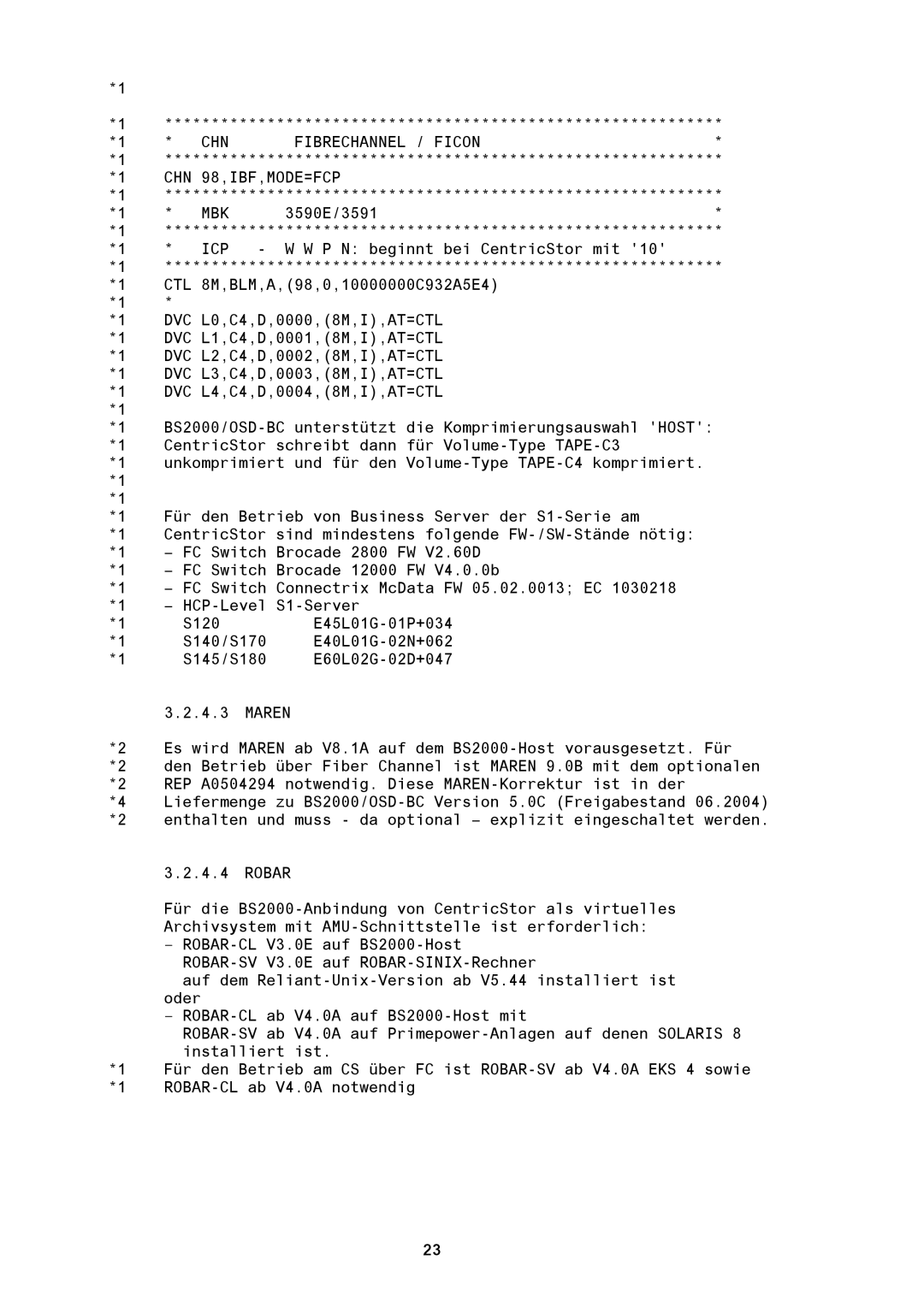 Fujitsu BS2000/OSD manual CHN Fibrechannel / Ficon CHN 98,IBF,MODE=FCP MBK, Icp 