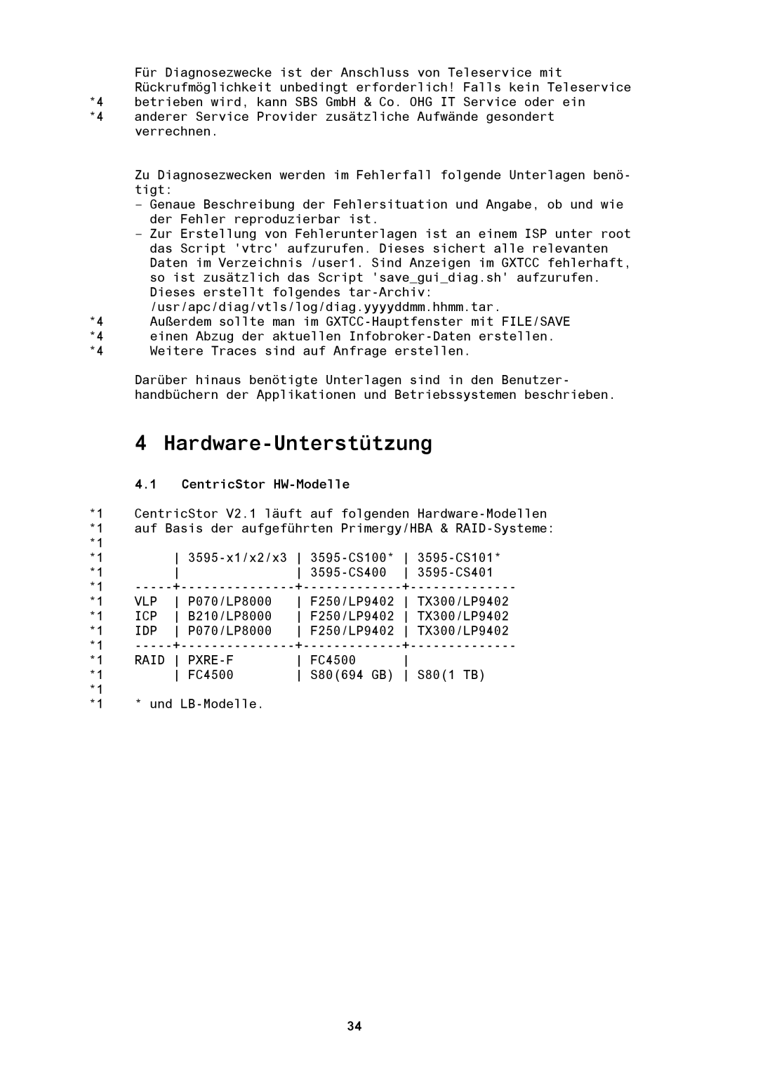 Fujitsu BS2000/OSD manual CentricStor HW-Modelle, Vlp, Idp, Raid Pxre-F 