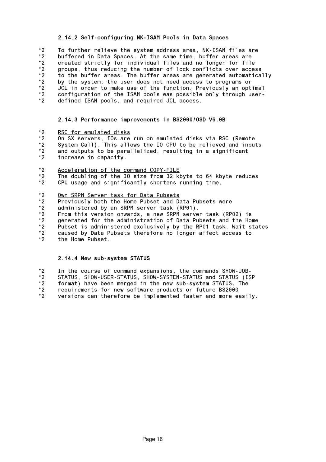 Fujitsu BS2OSD manual Self-configuring NK-ISAM Pools in Data Spaces, Performance improvements in BS2000/OSD V6.0B 