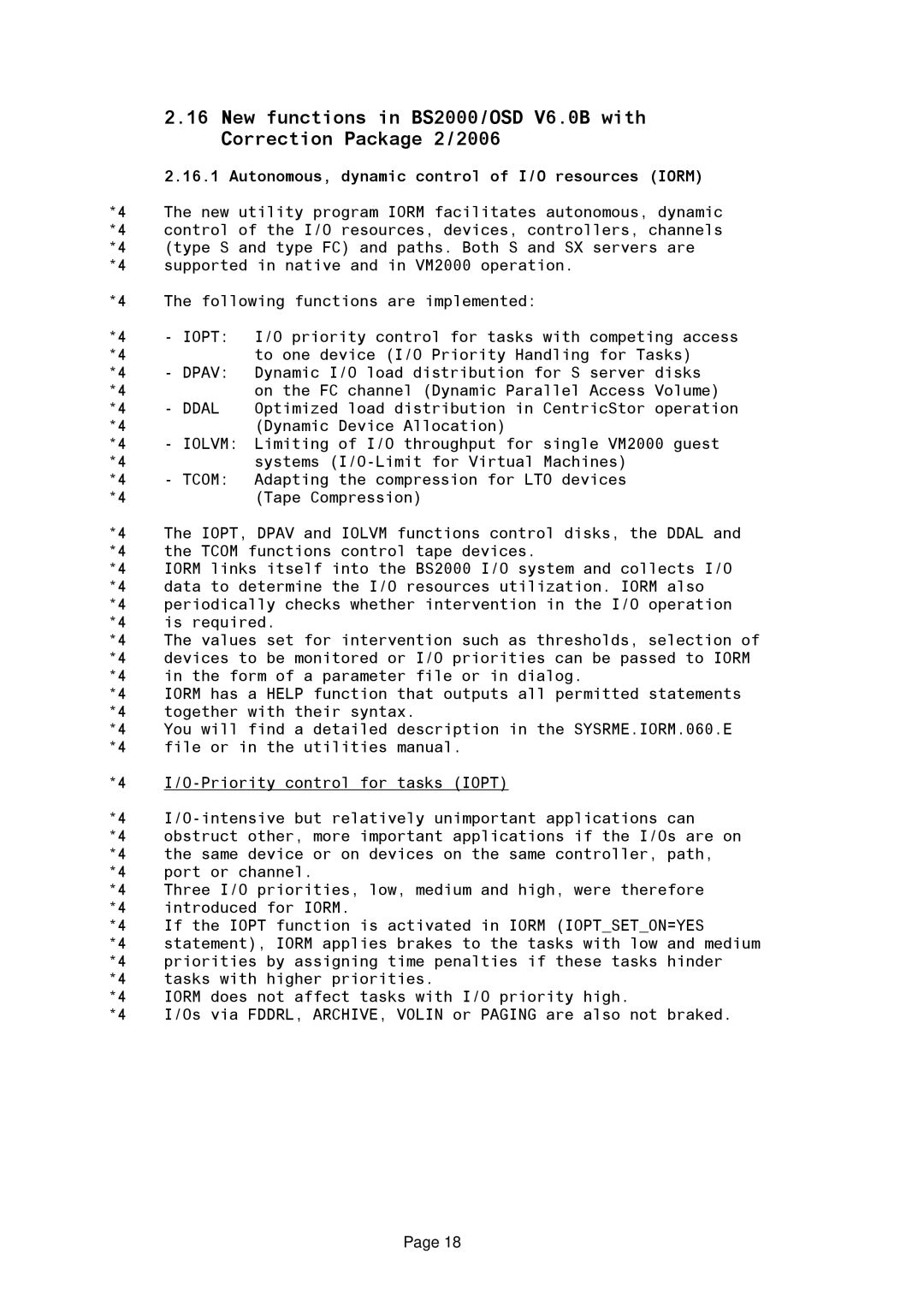 Fujitsu BS2OSD manual New functions in BS2000/OSD V6.0B with, Correction Package 2/2006 