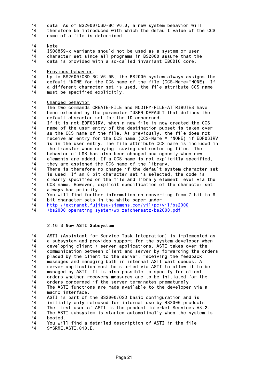 Fujitsu BS2OSD manual New Asti Subsystem, SYSRME.ASTI.010.E 