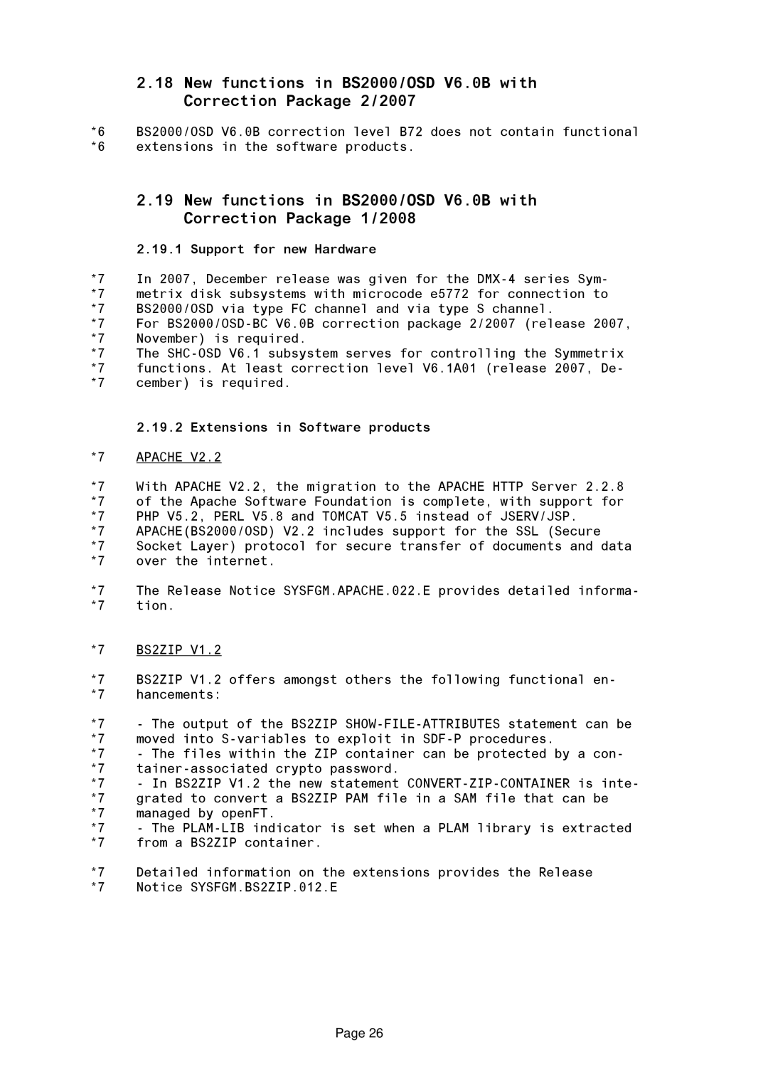 Fujitsu BS2OSD manual Support for new Hardware, Extensions in Software products 