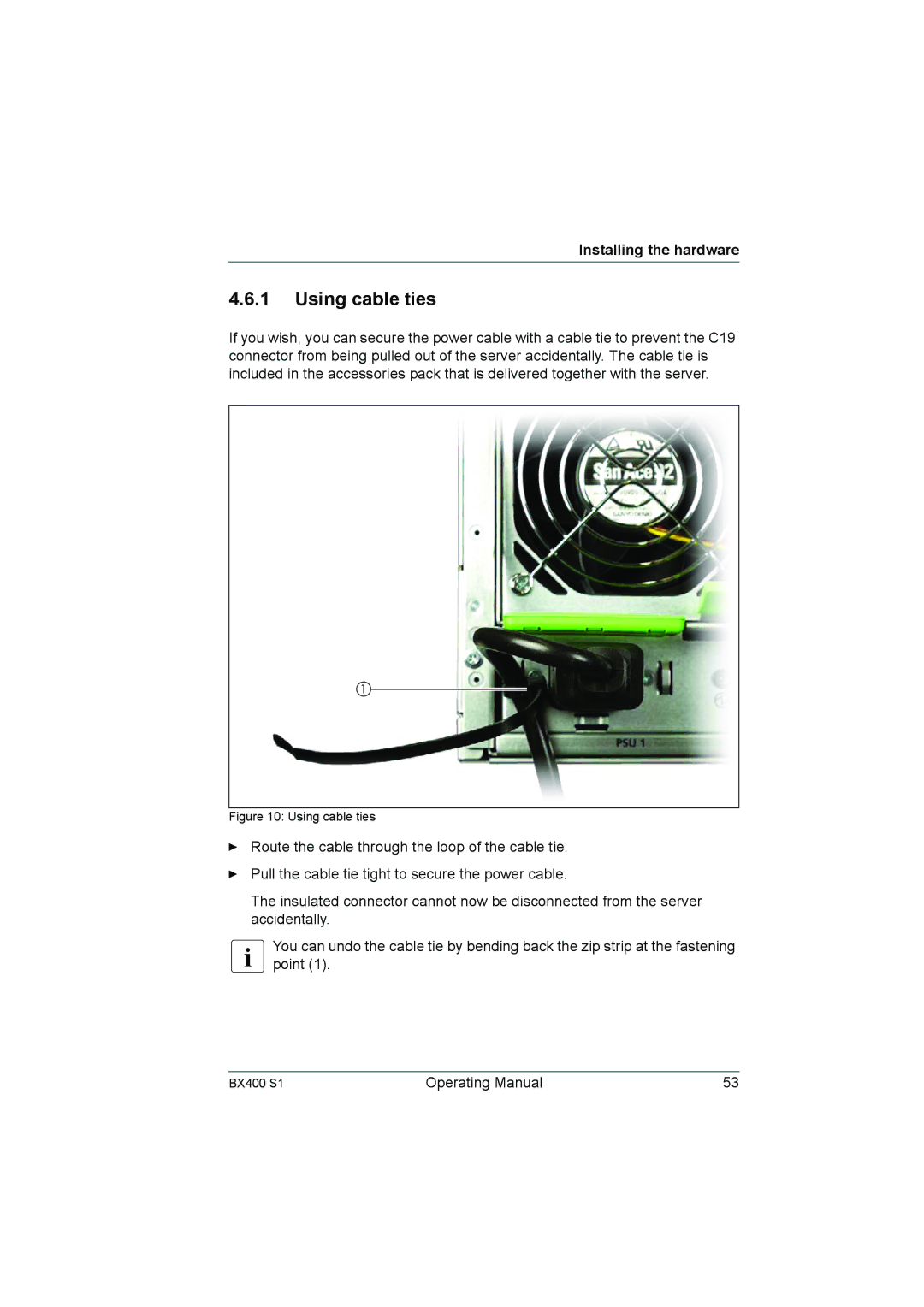 Fujitsu BX400 S1 manual Using cable ties 