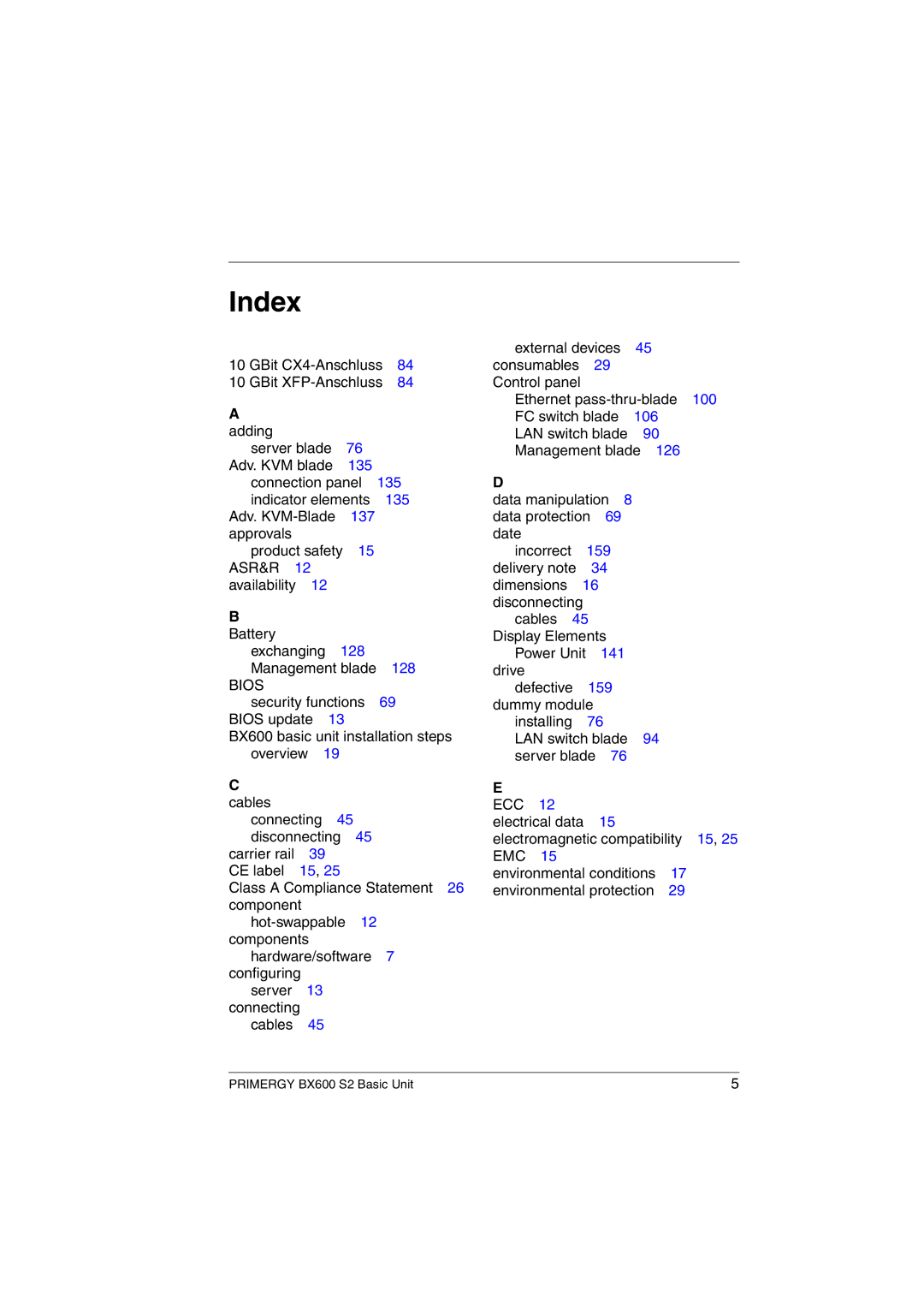 Fujitsu BX600 S2 manual Index, Adding, Battery 