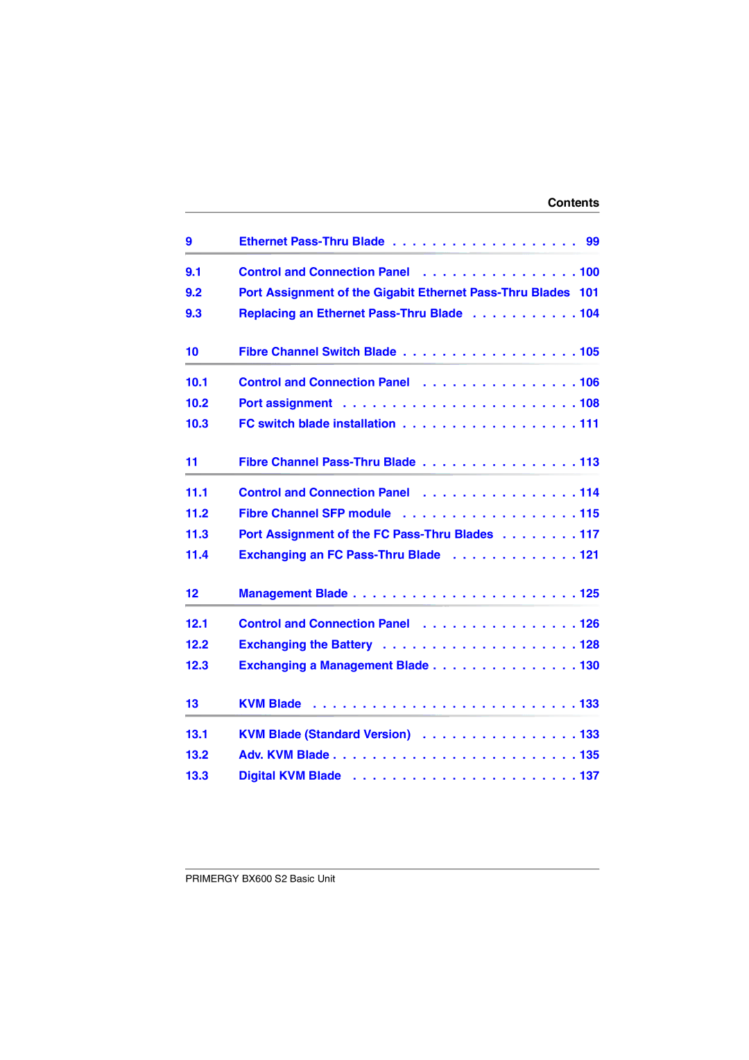 Fujitsu BX600 S2 manual Contents 