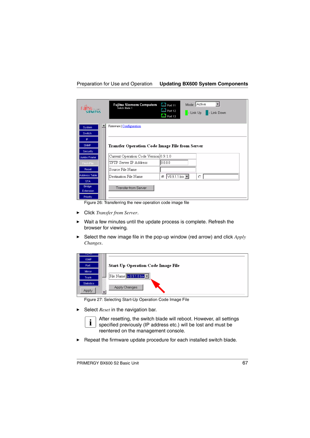 Fujitsu BX600 S2 manual Click Transfer from Server 