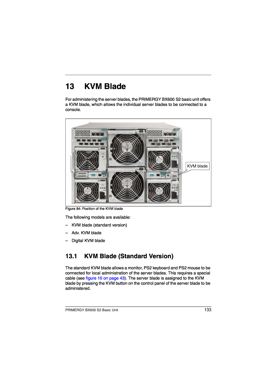 Fujitsu BX600 S2 manual KVM Blade Standard Version 