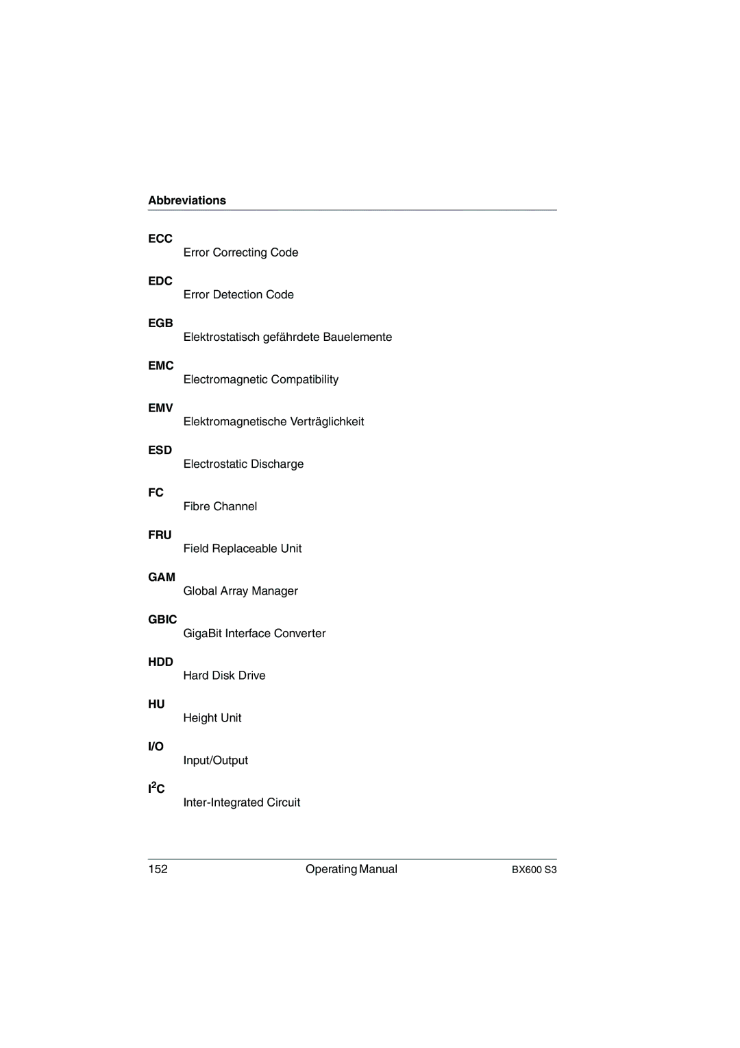 Fujitsu BX600 S3 manual Abbreviations 