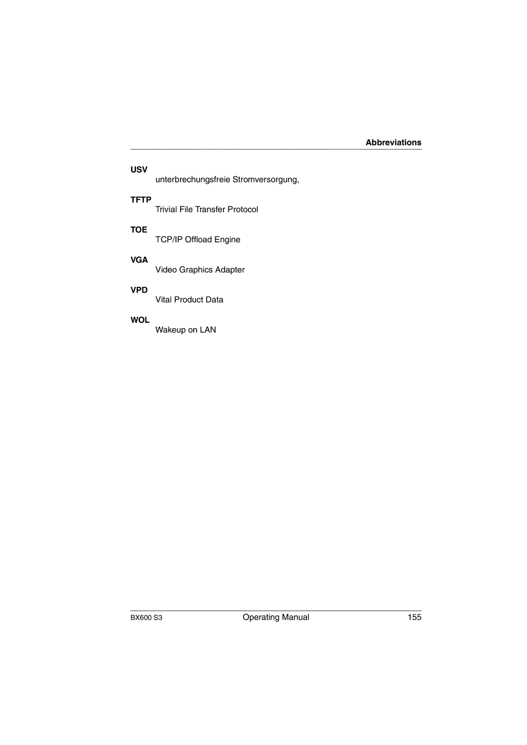 Fujitsu BX600 S3 manual Usv 