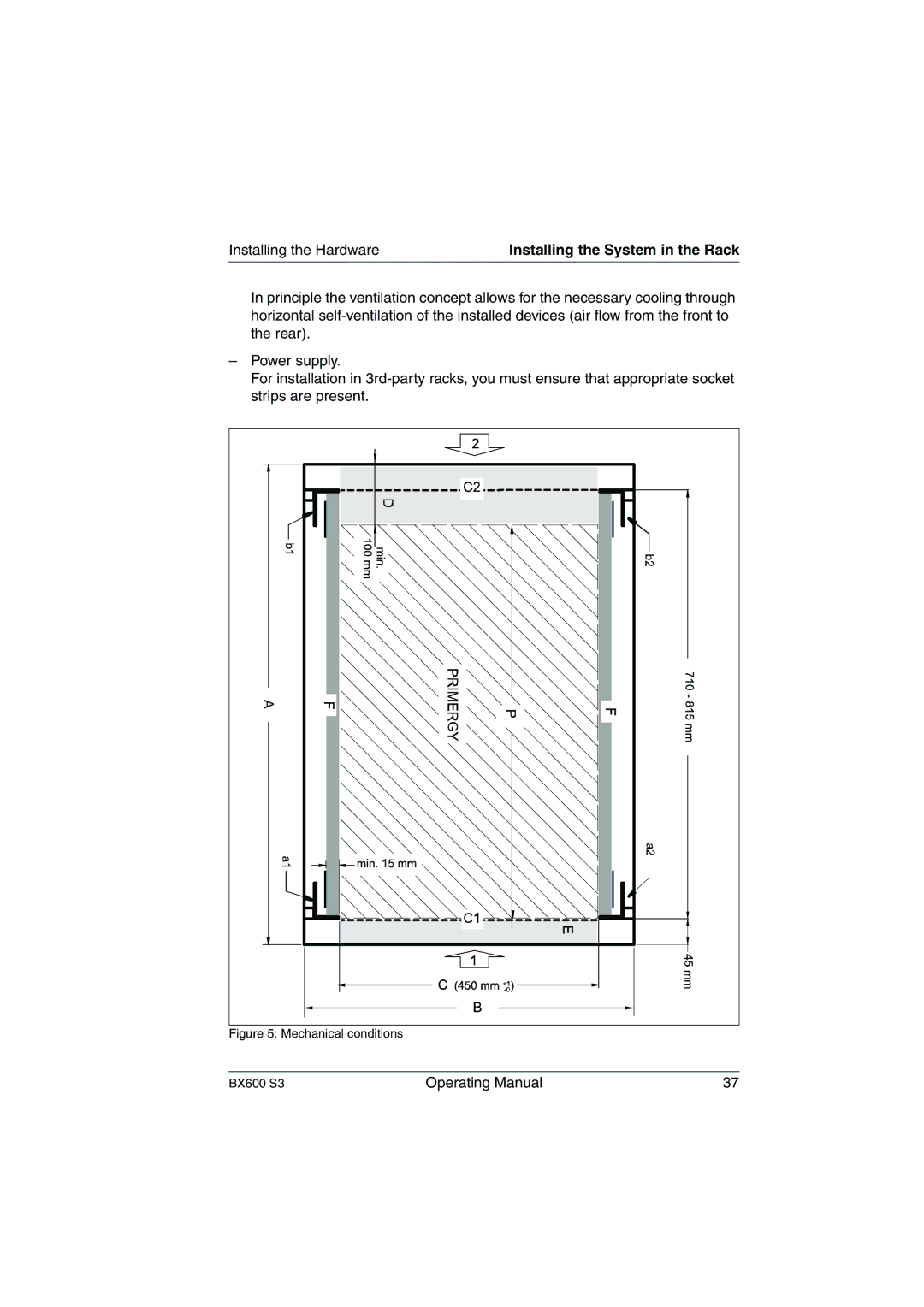 Fujitsu manual Mechanical conditions BX600 S3 