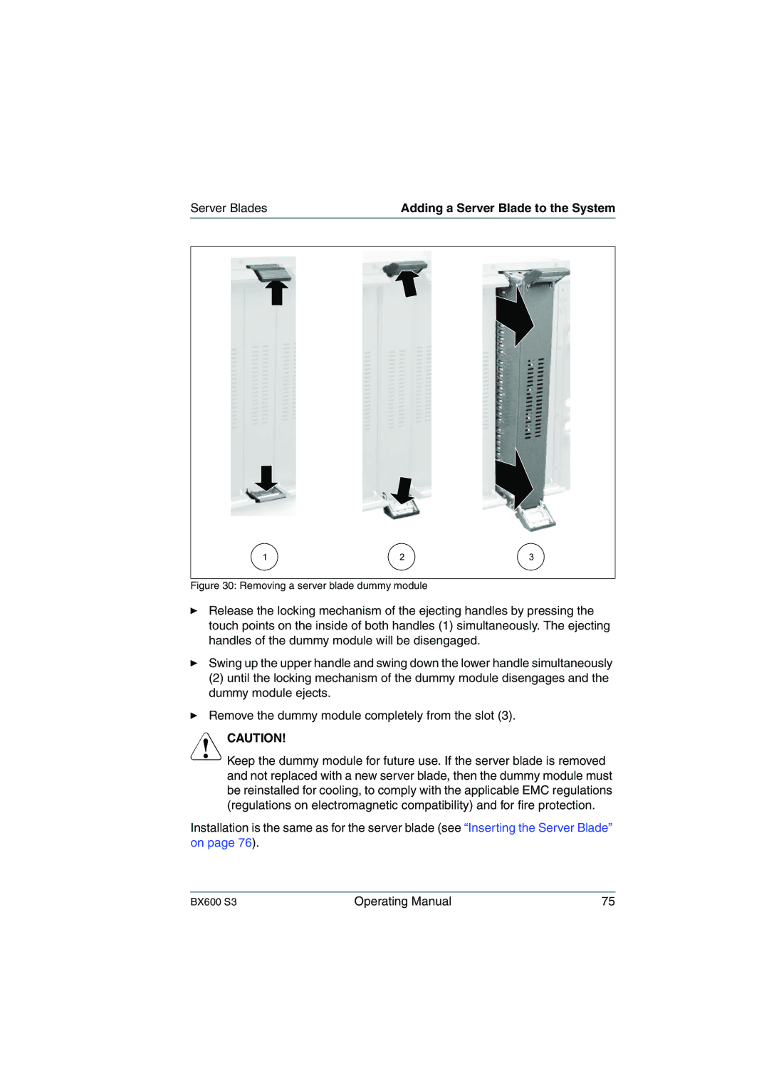 Fujitsu BX600 S3 manual Adding a Server Blade to the System 