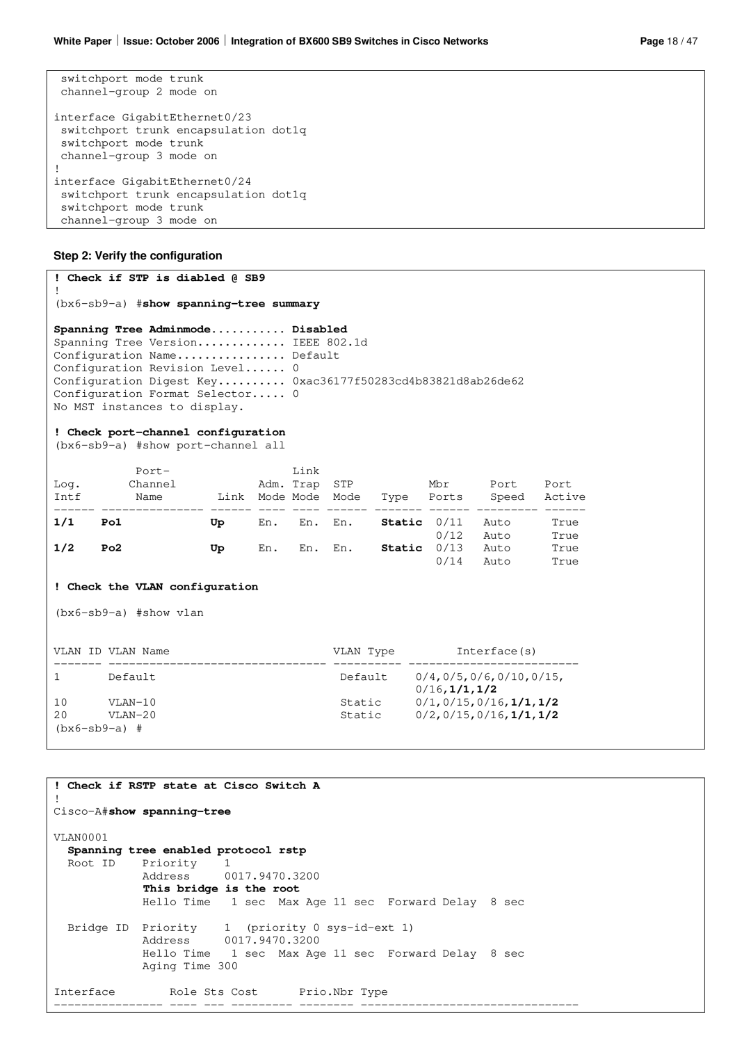 Fujitsu BX600 SB9 manual Verify the configuration, Stp 